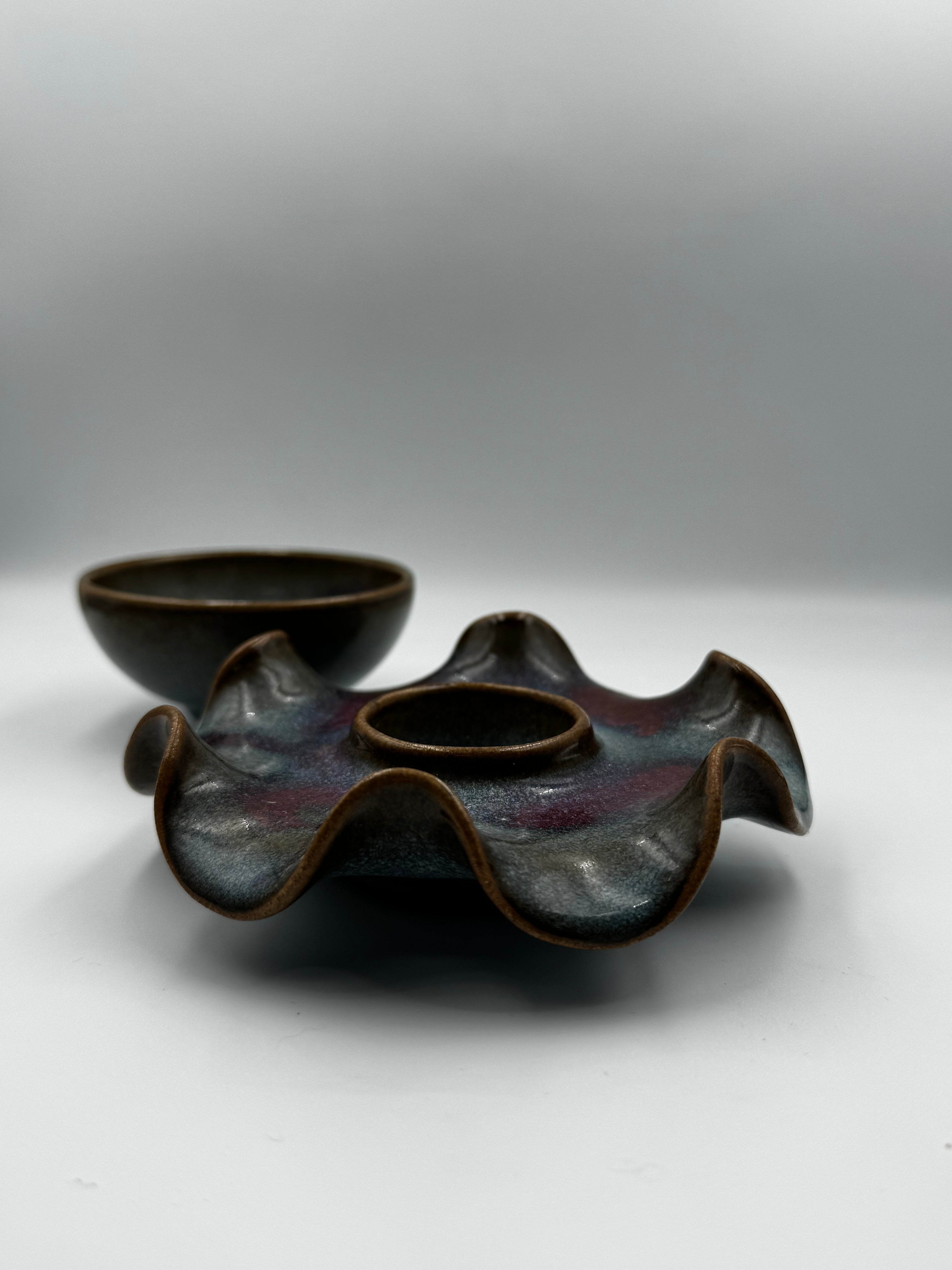 Antique Jun Kiln Porcelain Tea Cup Set (2 pcs)