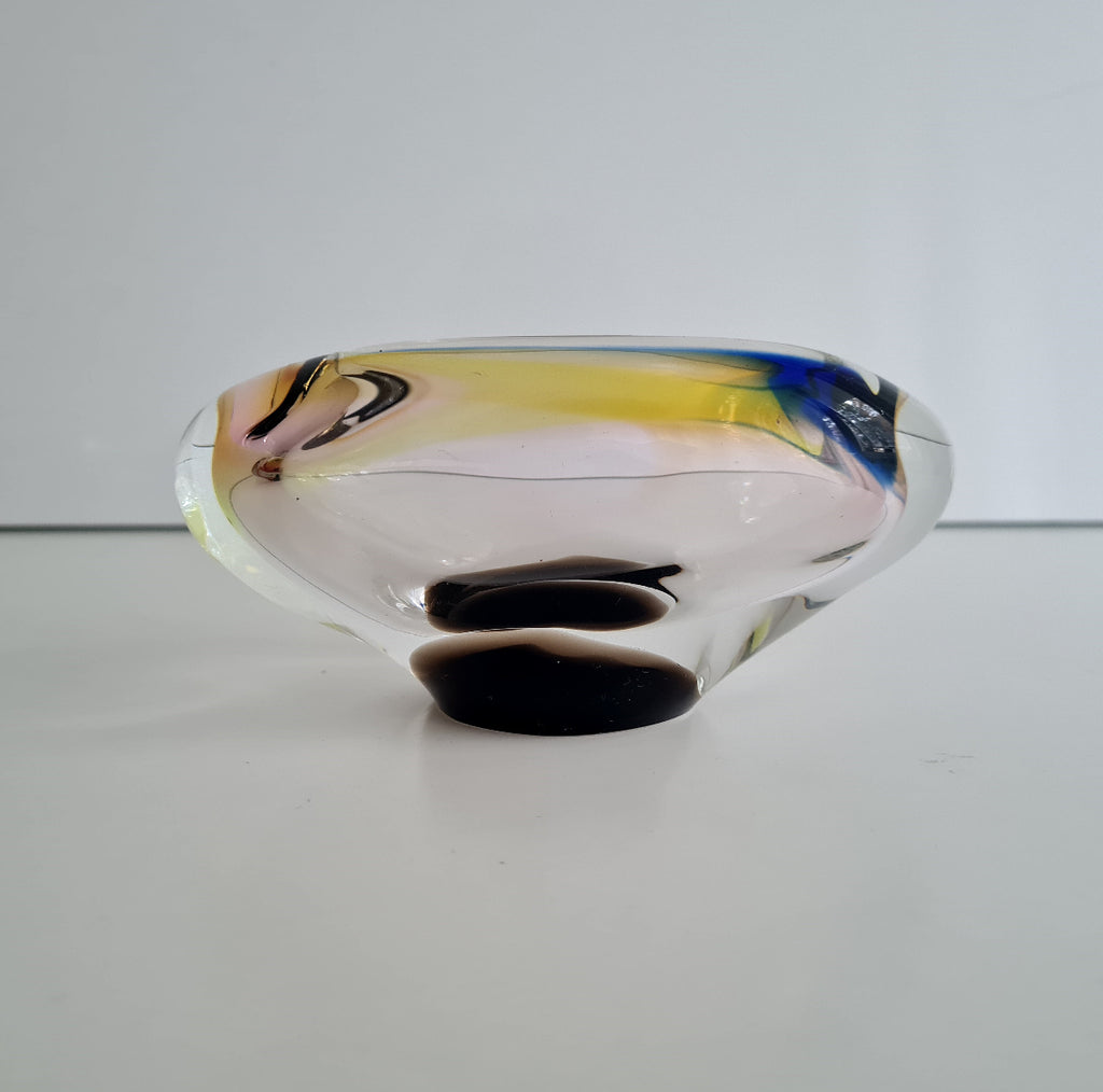 Mid-Century Modern House of Gregory Ceramic Ashtray – Rich Amber Swirl