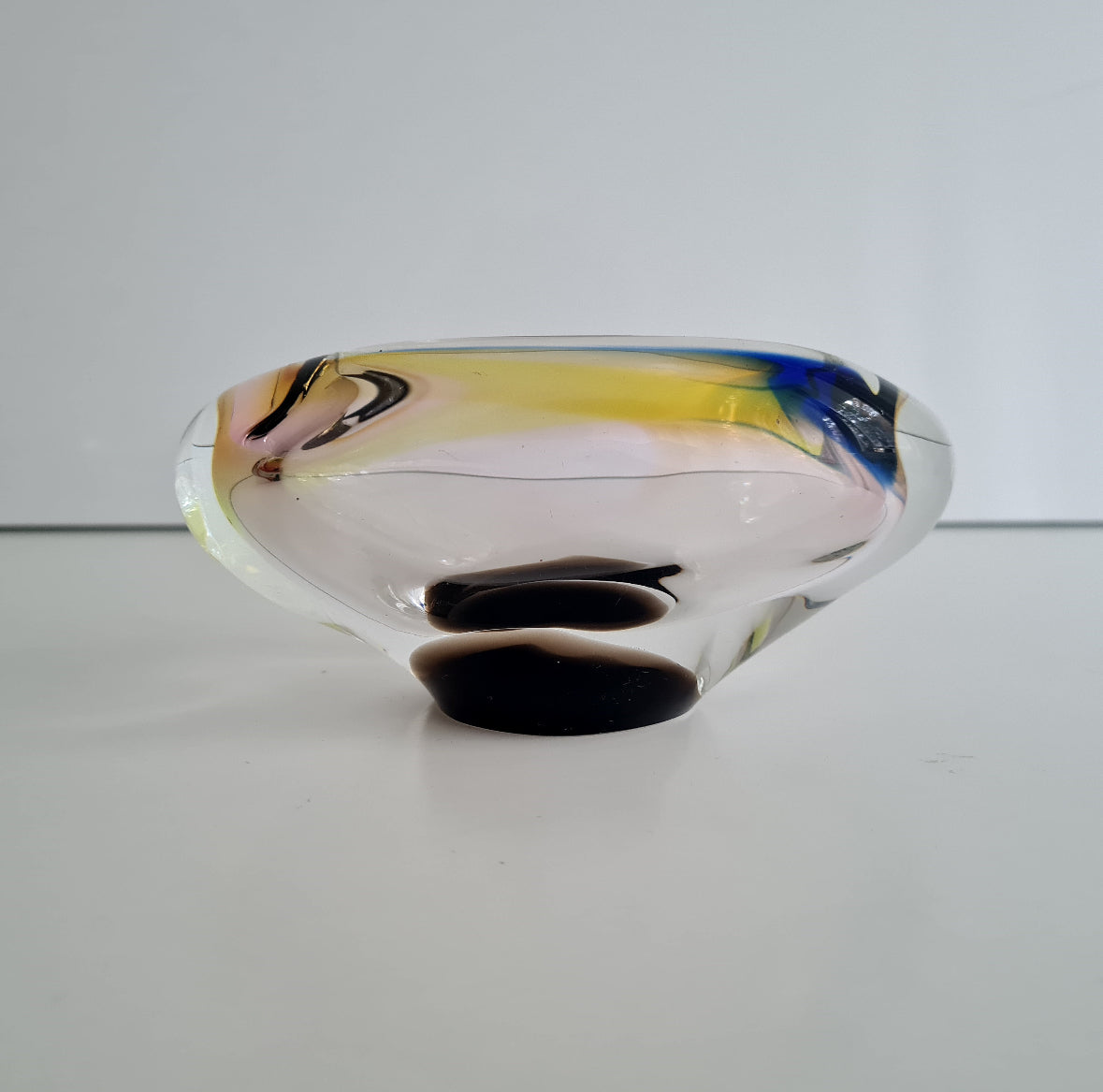 Mid-Century Modern House of Gregory Ceramic Ashtray – Rich Amber Swirl