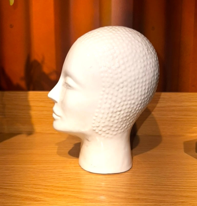 1970s Royal Delft White Glazed Ceramic Head Sculpture