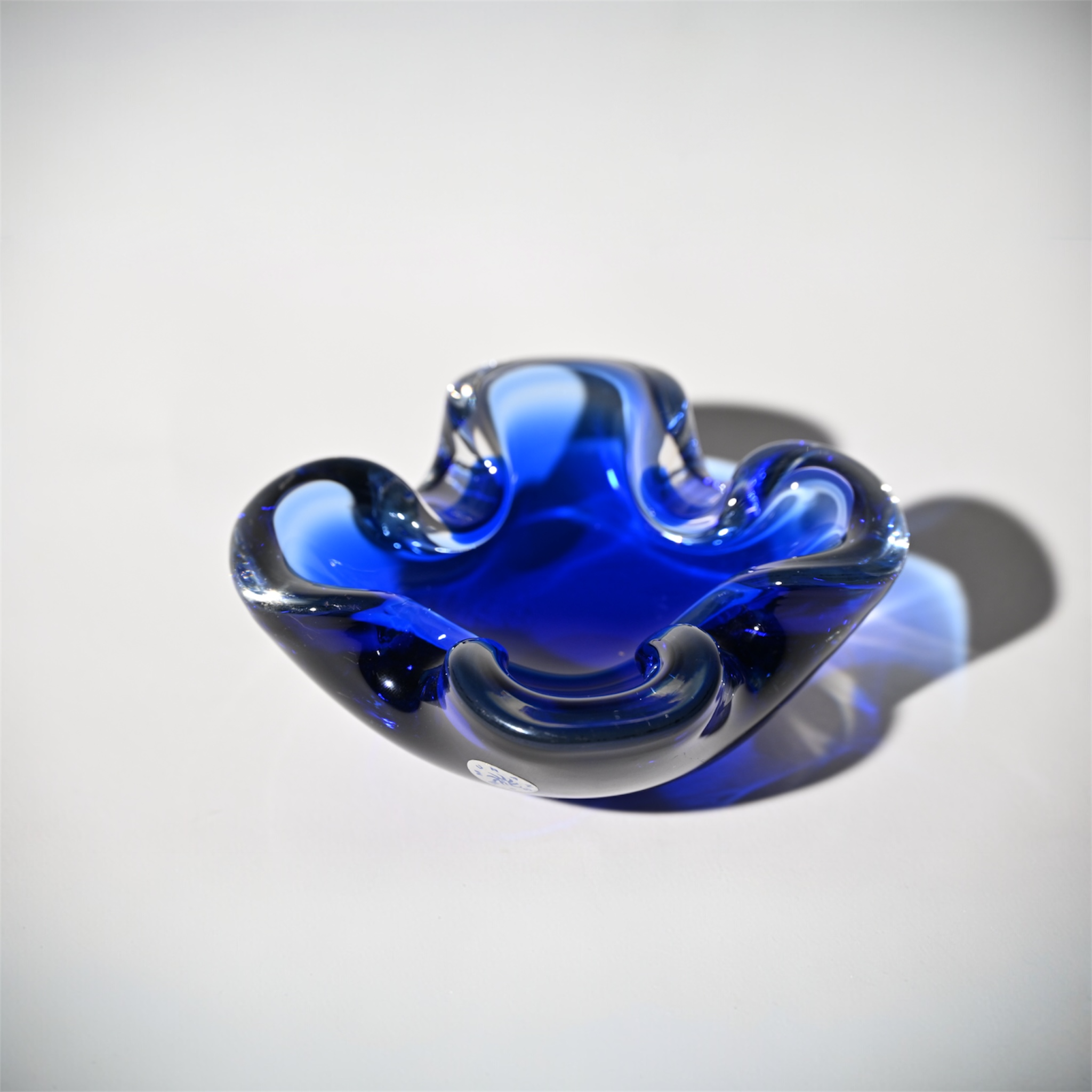 Vintage Murano Blue Ashtray By Flavio Poli for Seguso