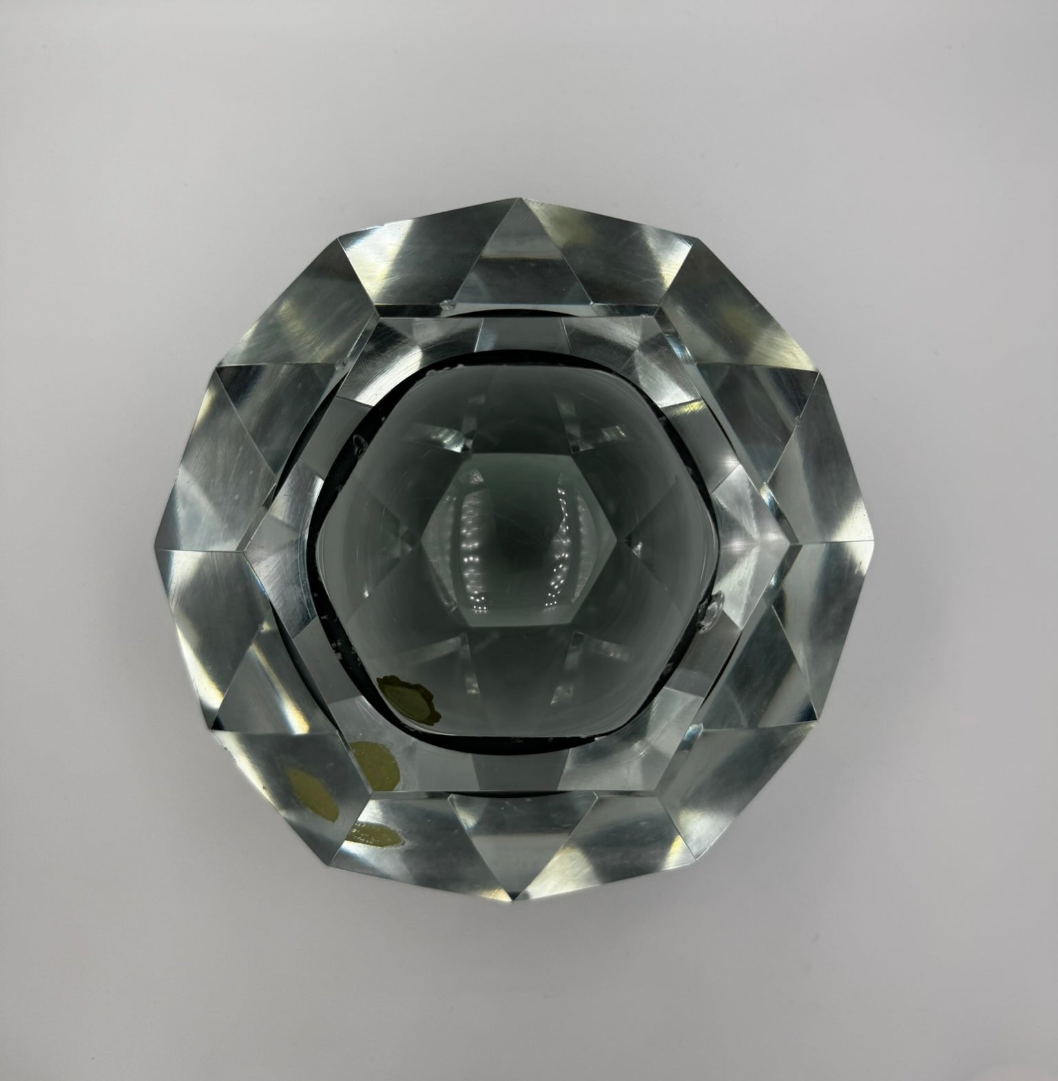 1970s Murano Diamond-Cut Prism Ashtray – Italian Sommerso Glass