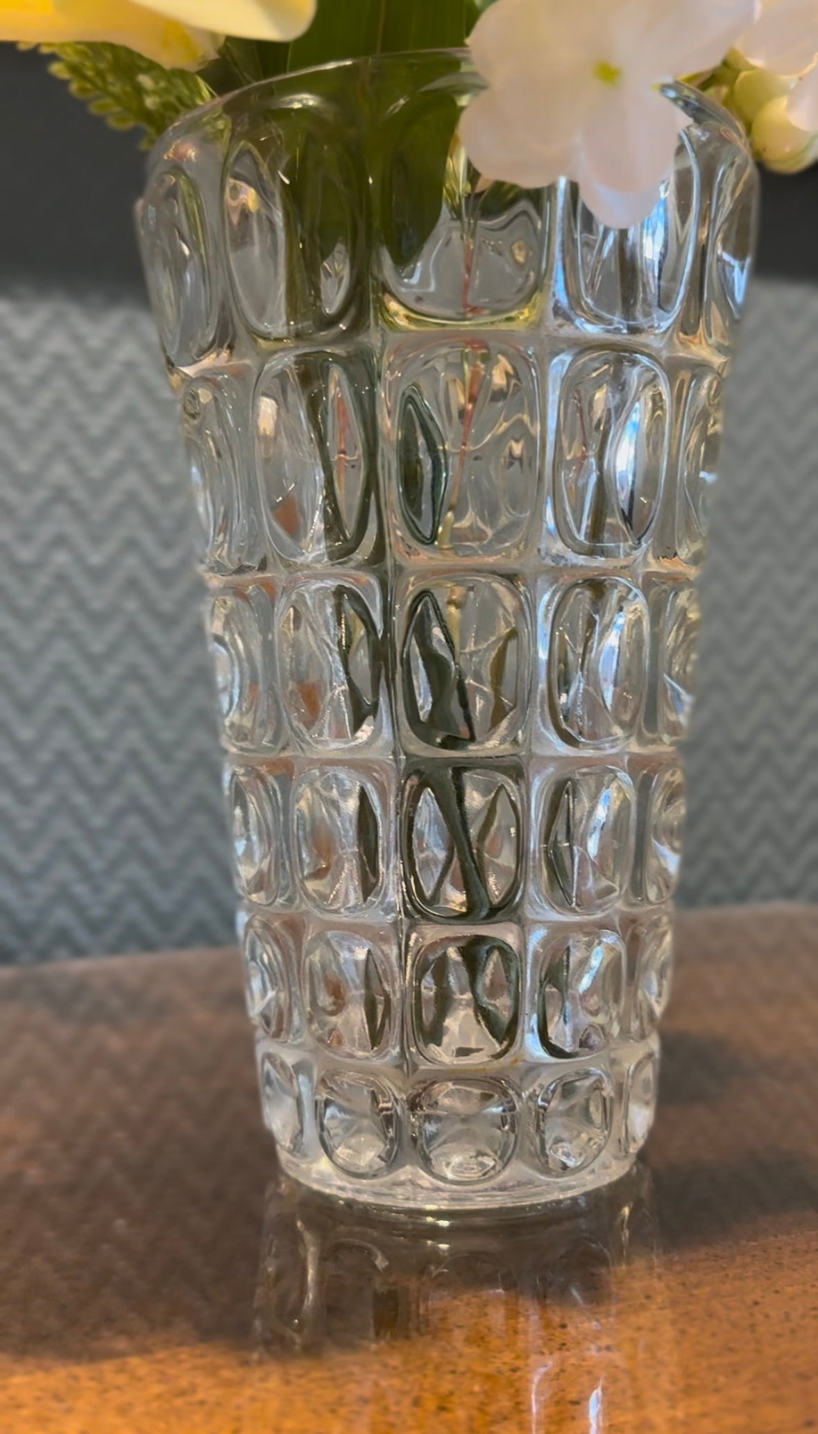 Czech Pressed Glass Vase by František Pečený