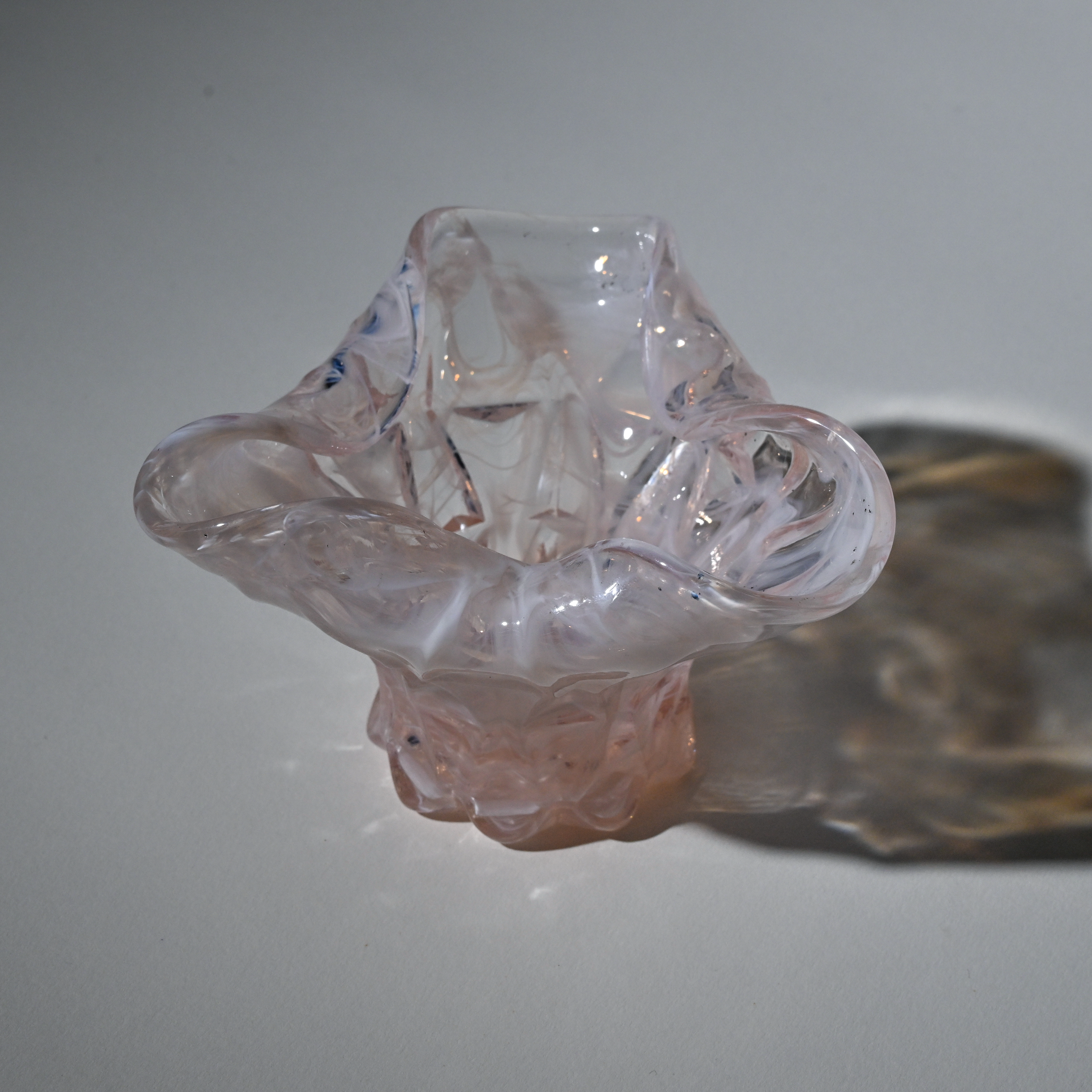 Hand-Formed Murano-Style Cloud Glass Vessel