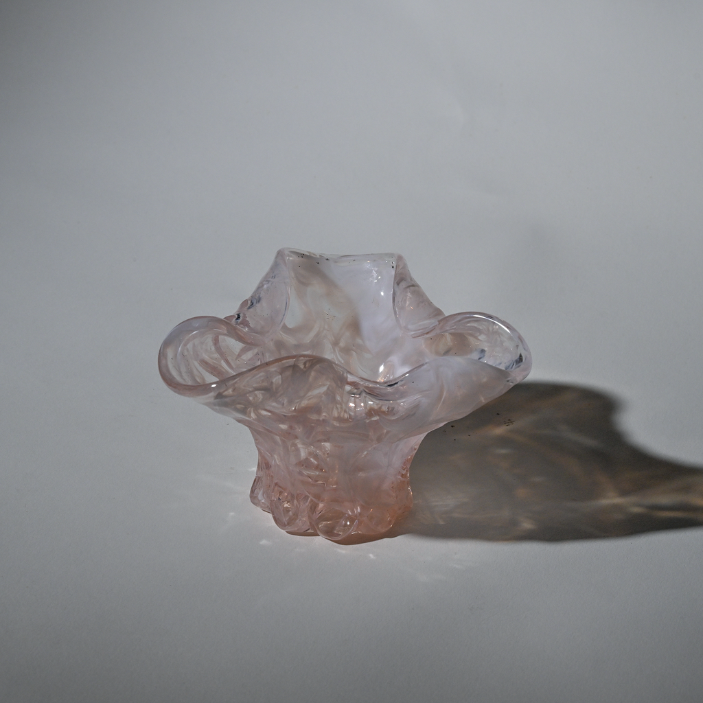 Hand-Formed Murano-Style Cloud Glass Vessel