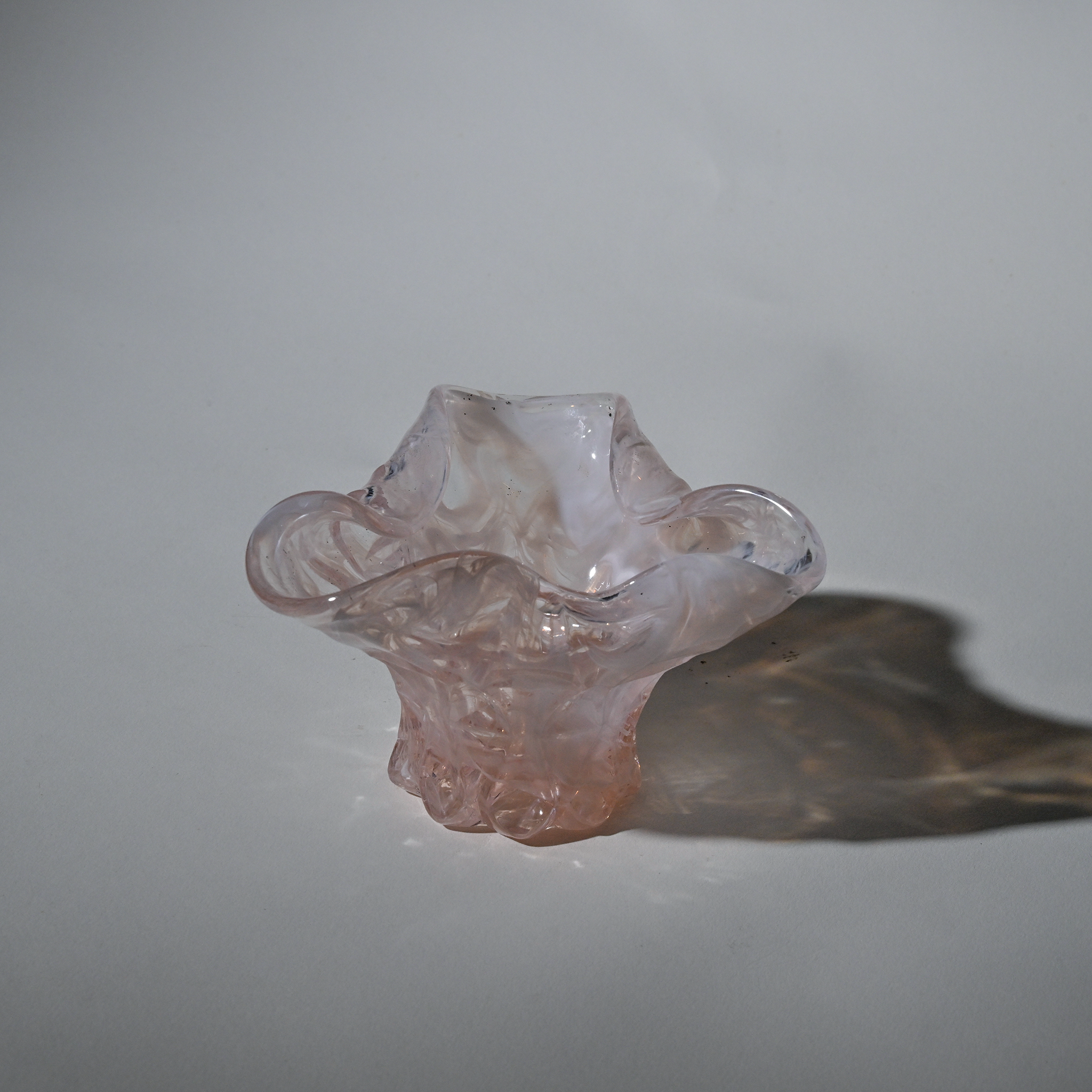 Hand-Formed Murano-Style Cloud Glass Vessel