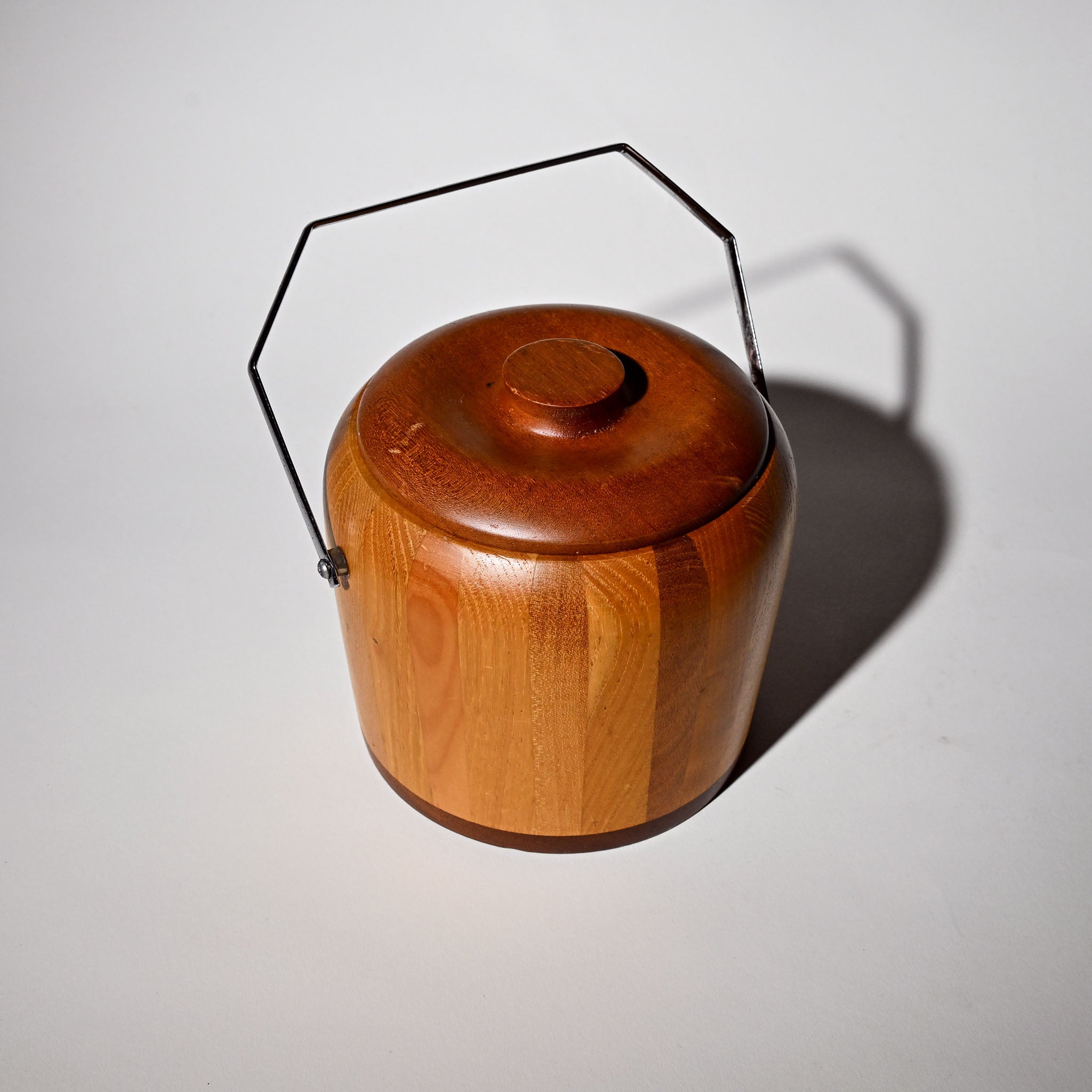 Vintage Mixed Wood Ice Bucket