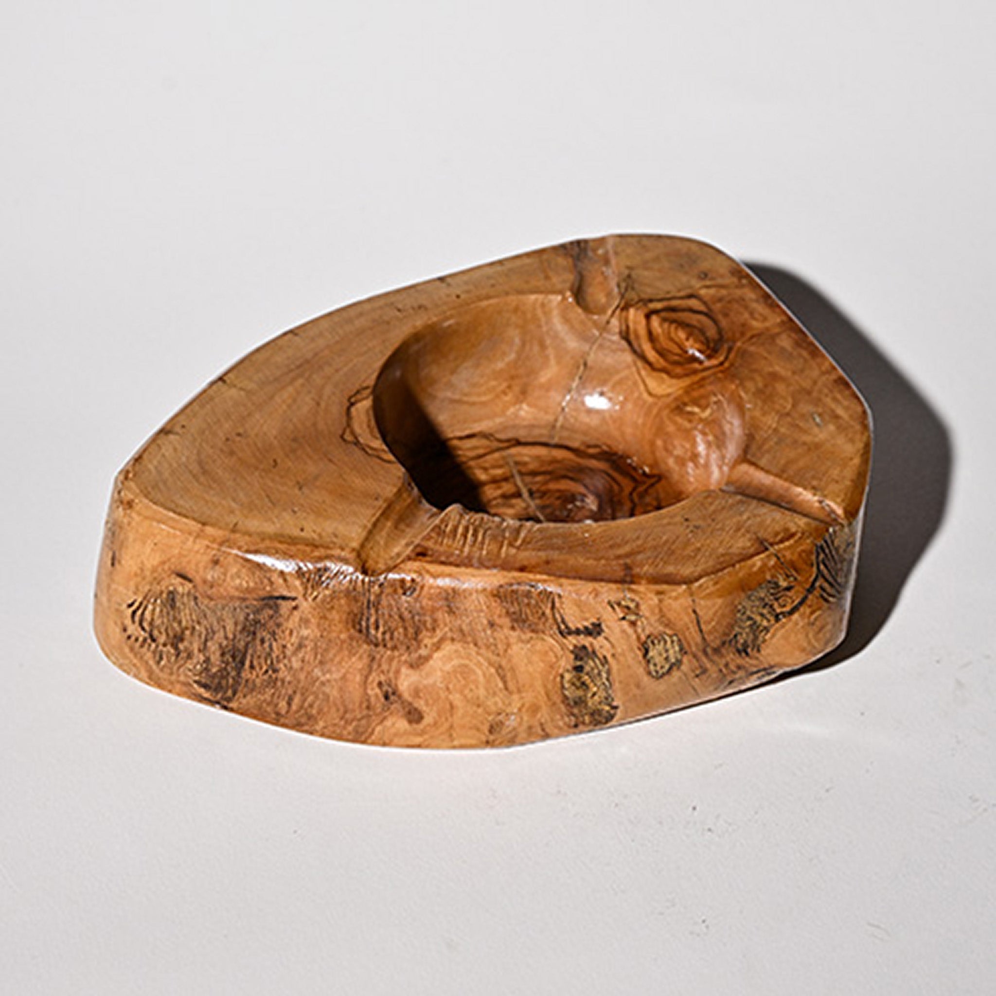 Vintage Hand-Carved Wooden Ashtray 5"
