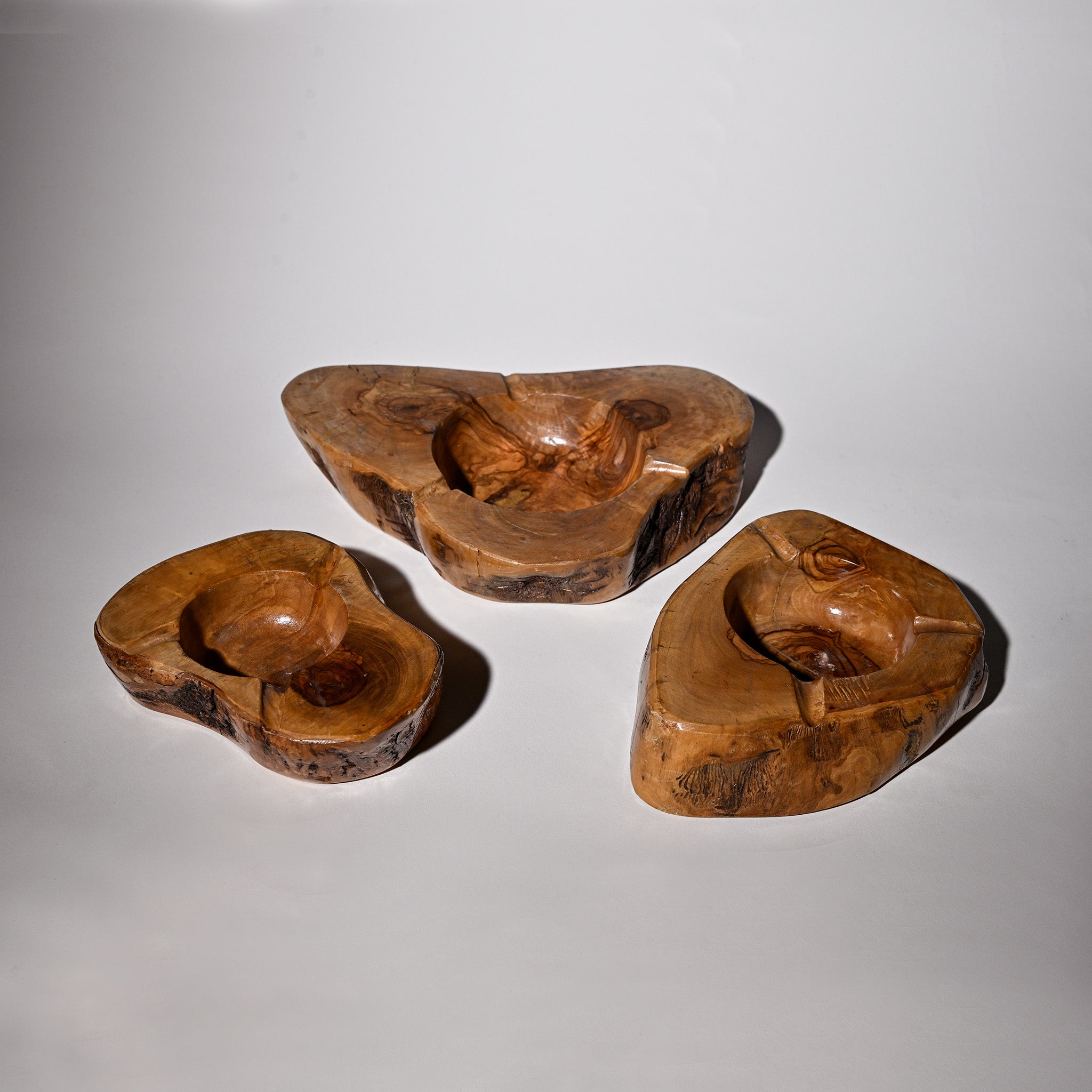 Vintage Hand-Carved Wooden Ashtray 5"