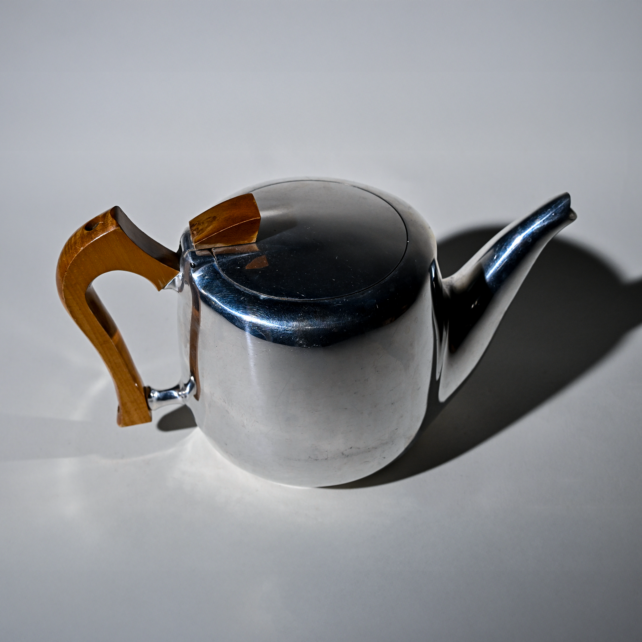 Vintage Picquot Ware Teapot with Sycamore Handle