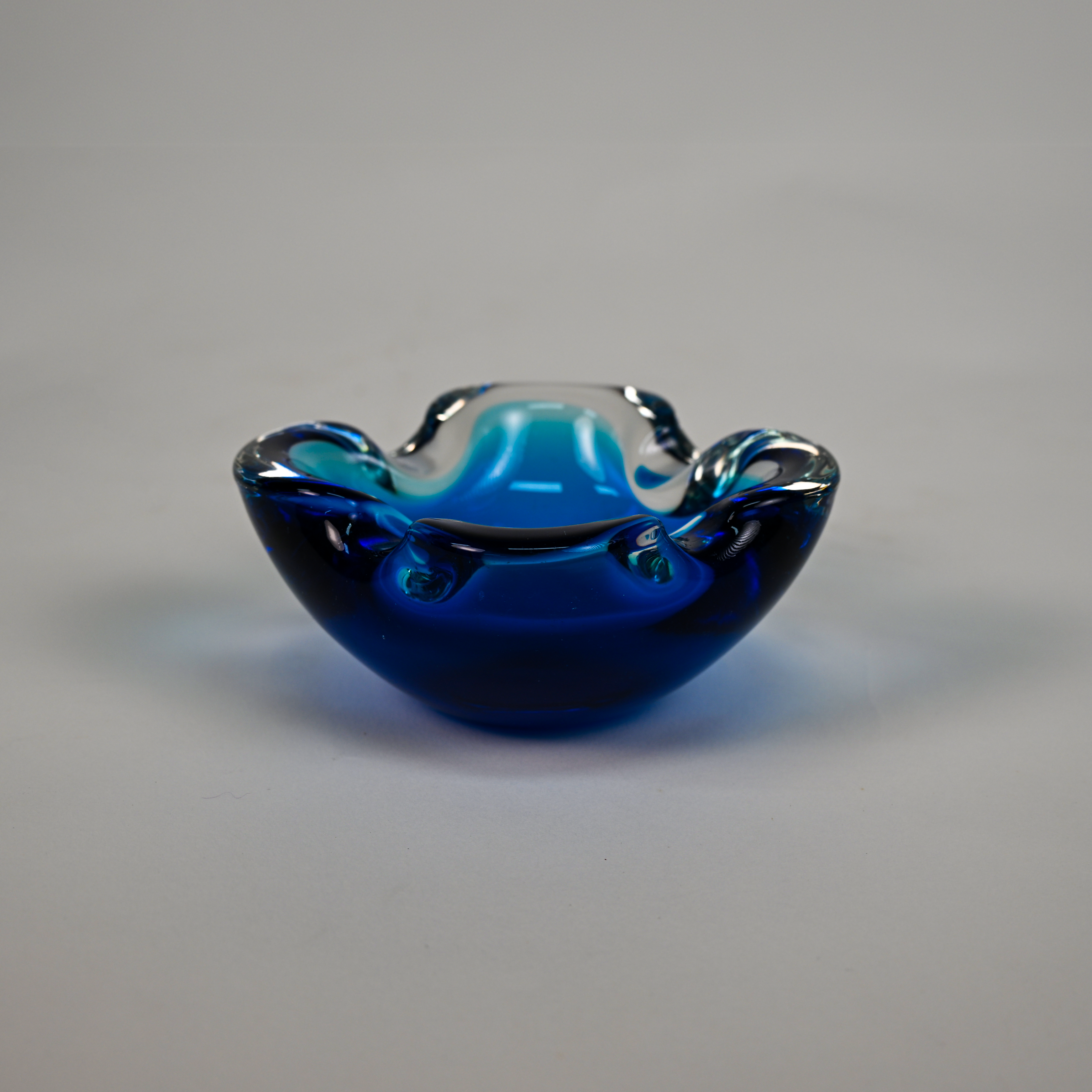 Murano Blue “Flower” Glass Vide-Poche