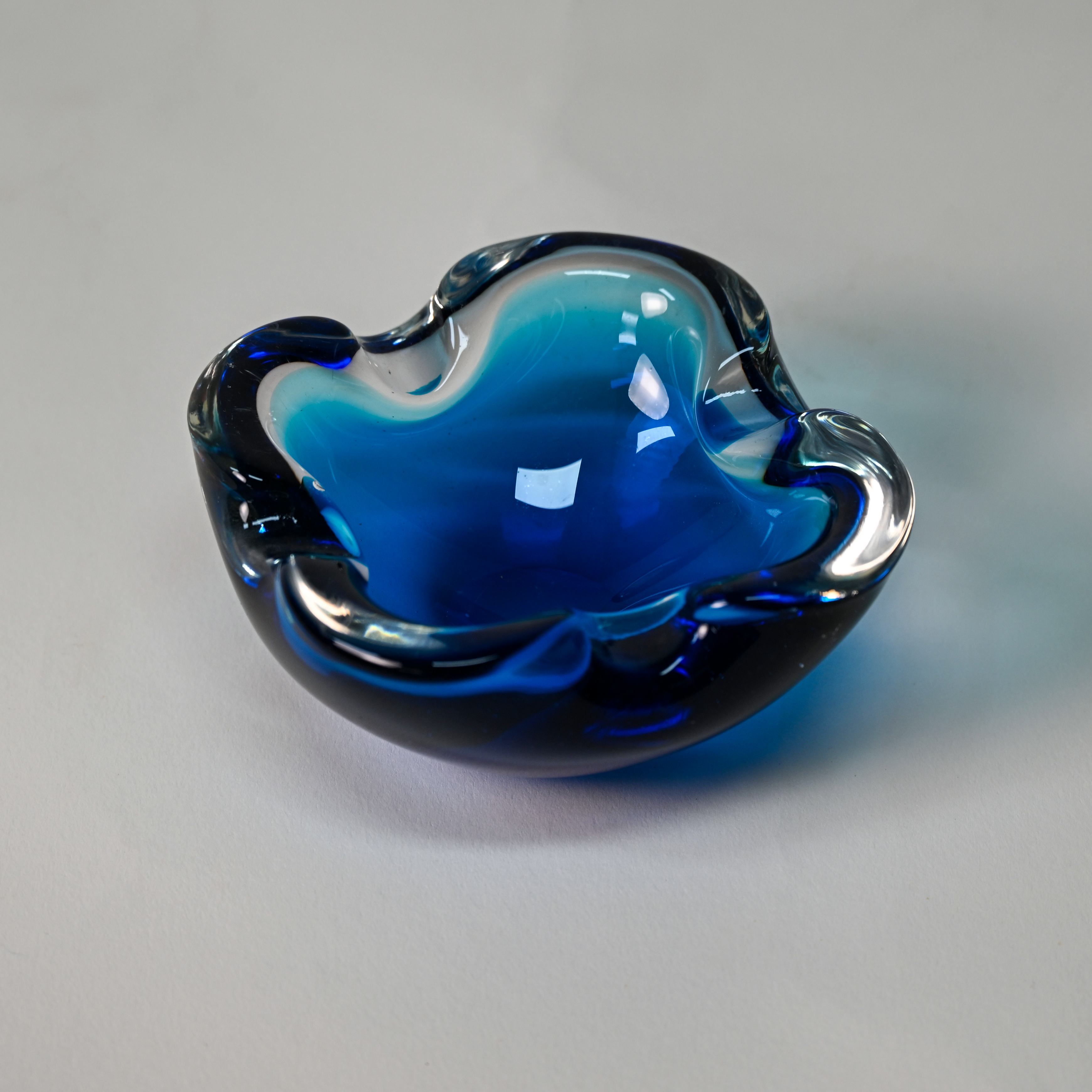 Murano Blue “Flower” Glass Vide-Poche