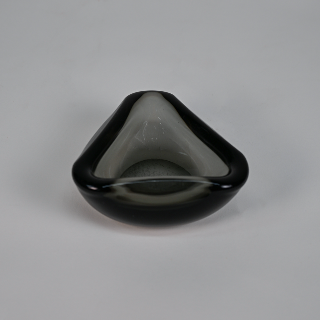 Vintage Smoked Black Scandinavian Glass Bowl