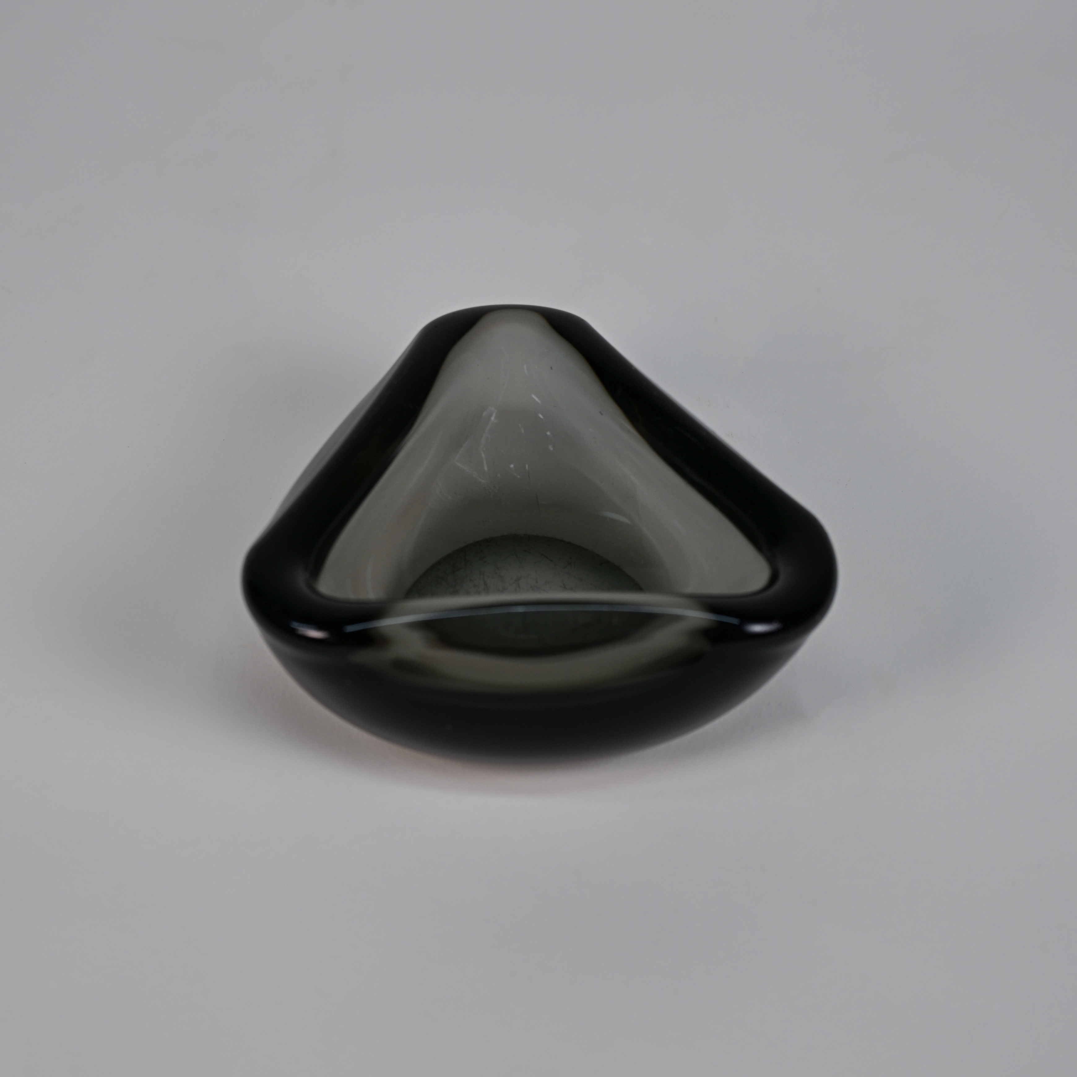Vintage Smoked Black Scandinavian Glass Bowl
