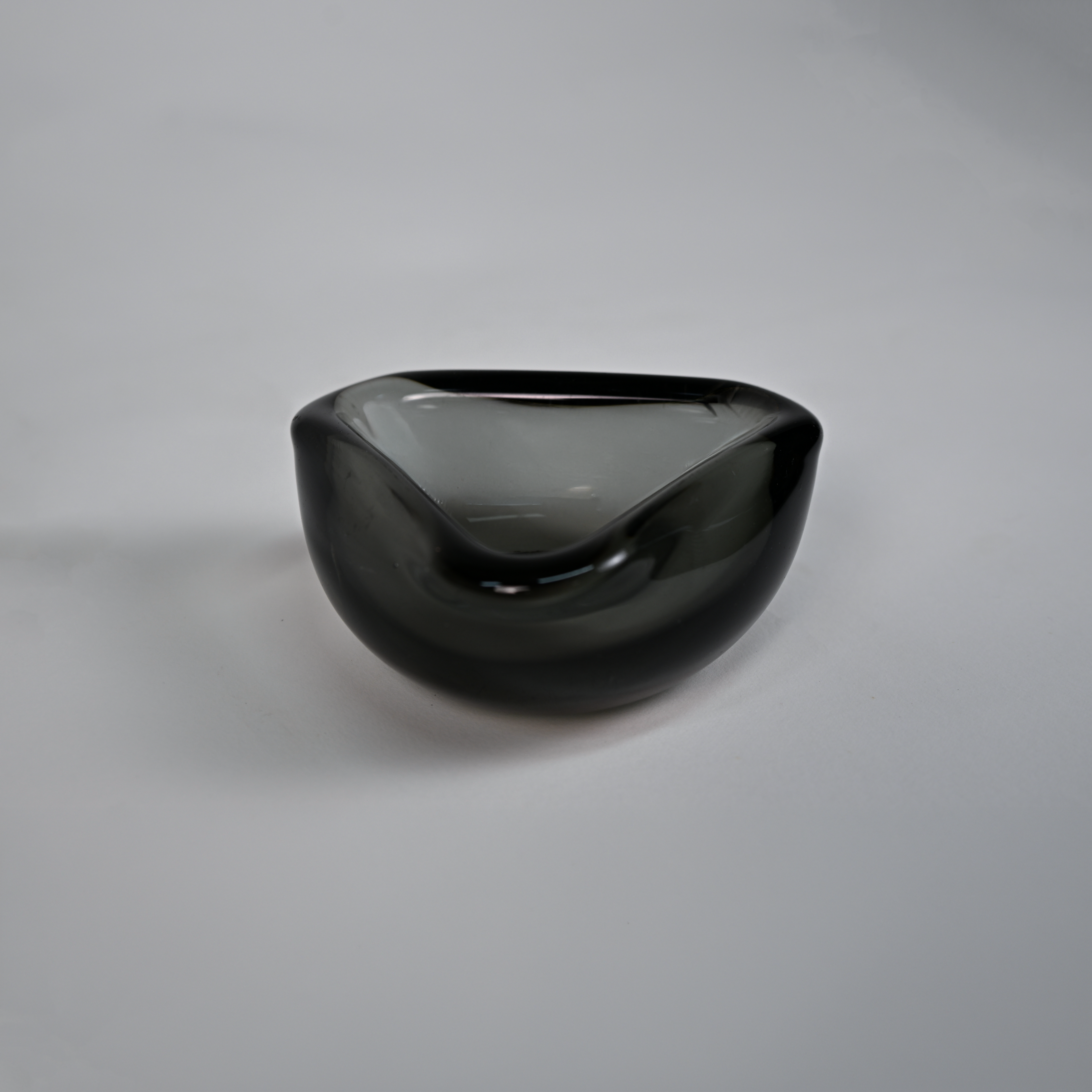 Vintage Smoked Black Scandinavian Glass Bowl