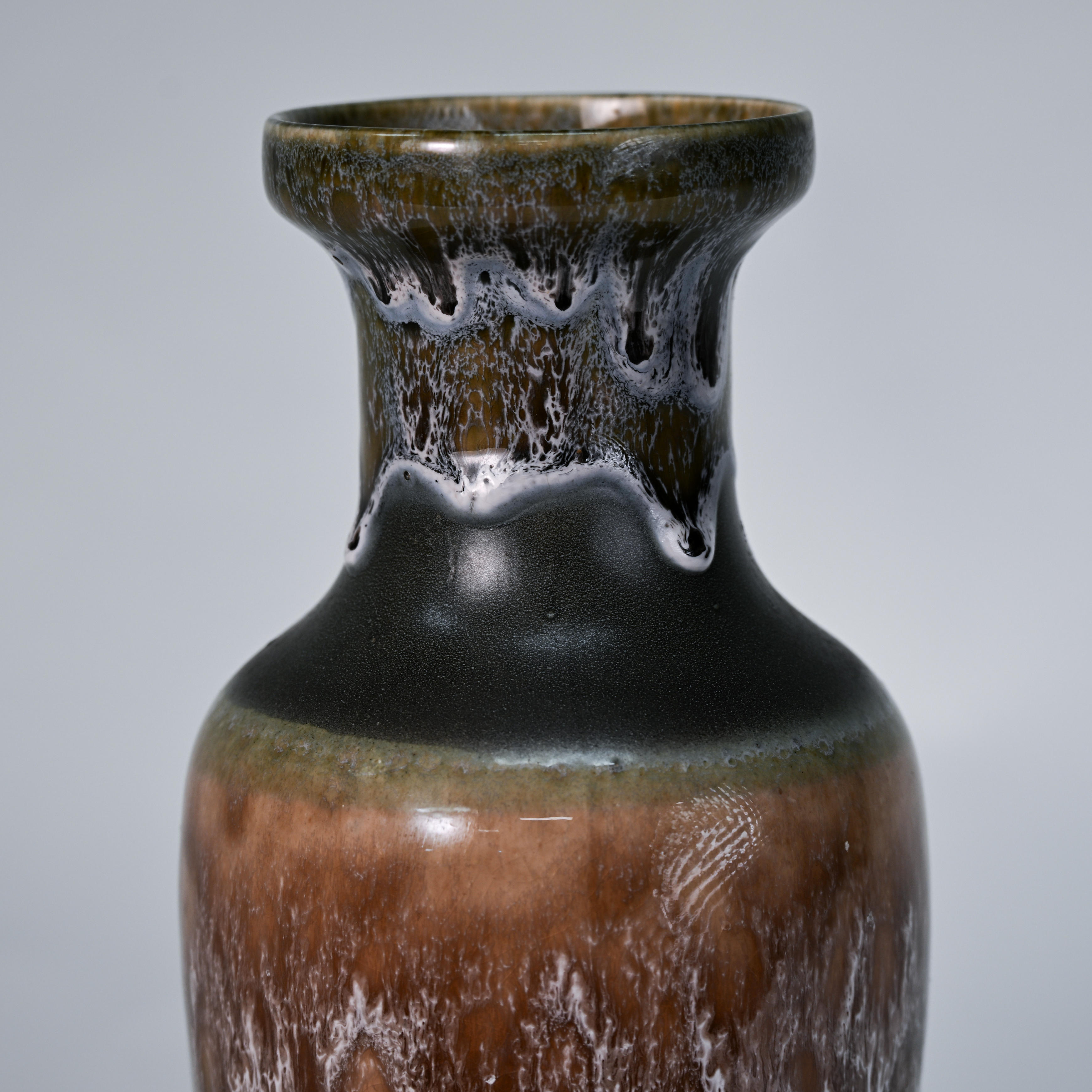 Vintage Kingston Pottery Drip Glaze Vase – Fat Lava Style (UK)