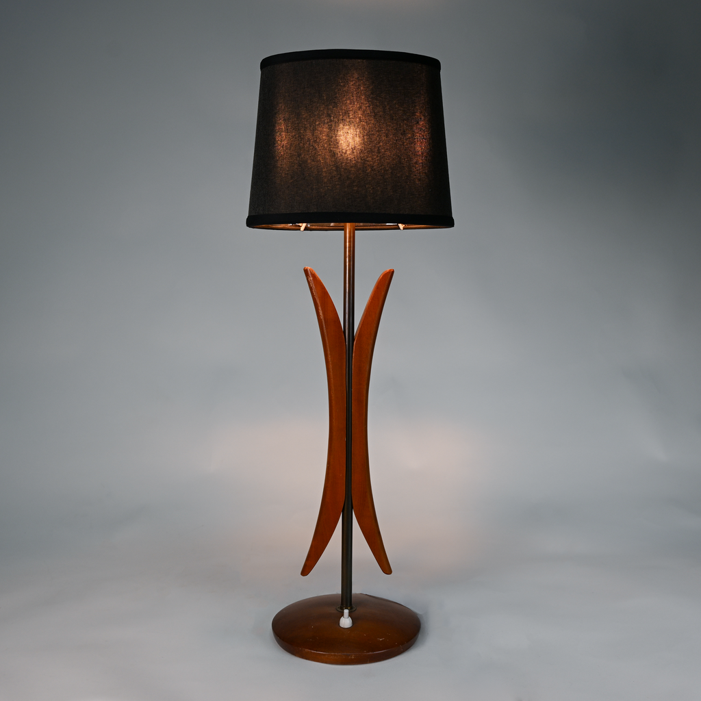 1960s Scandinavian Style Teak Sculptural Table Lamp
