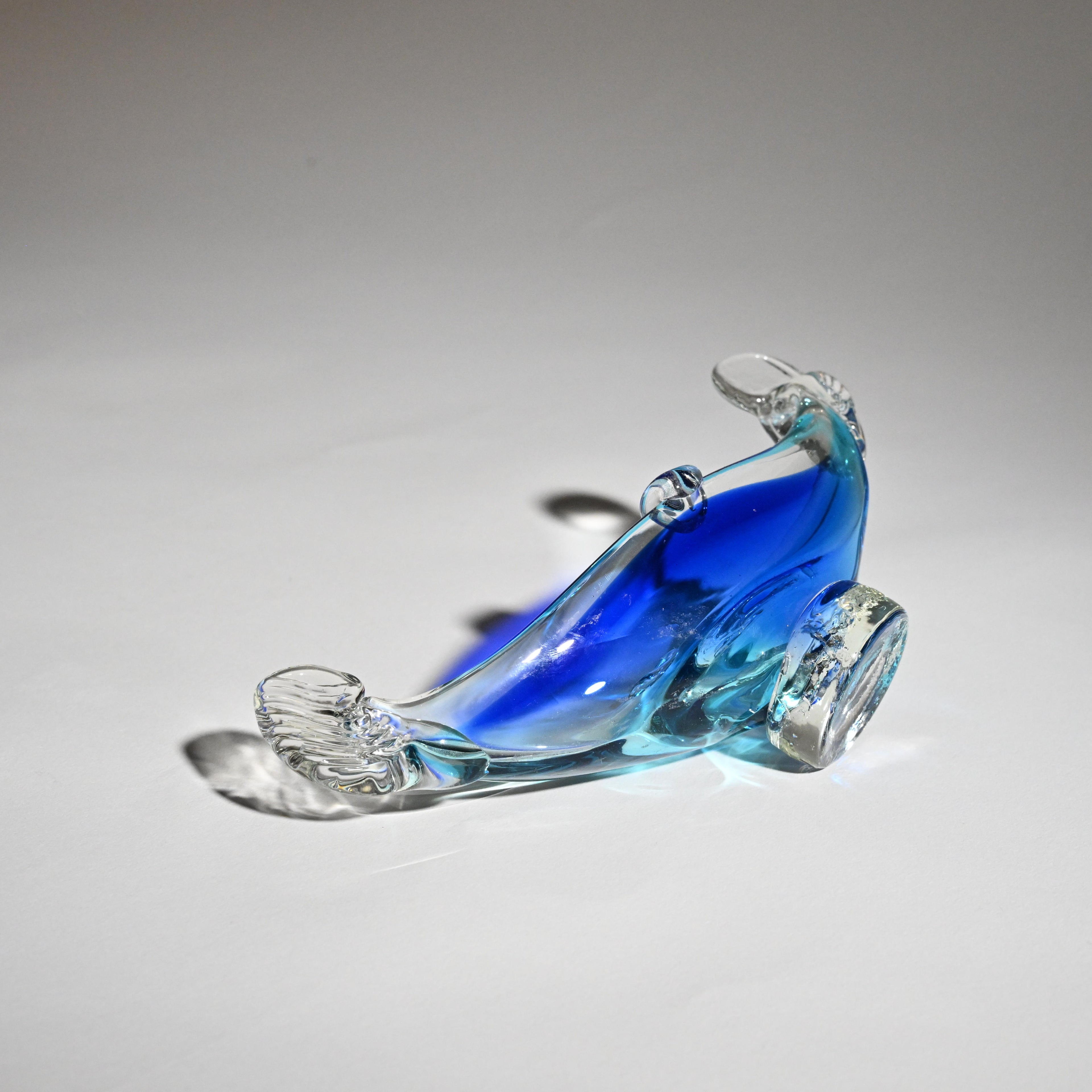 Murano Glass Gondola Bowl – Cobalt & Aqua Blue