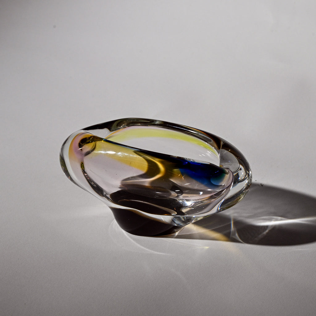 MCM House of Gregory Ceramic Ashtray – Rich Amber Swirl