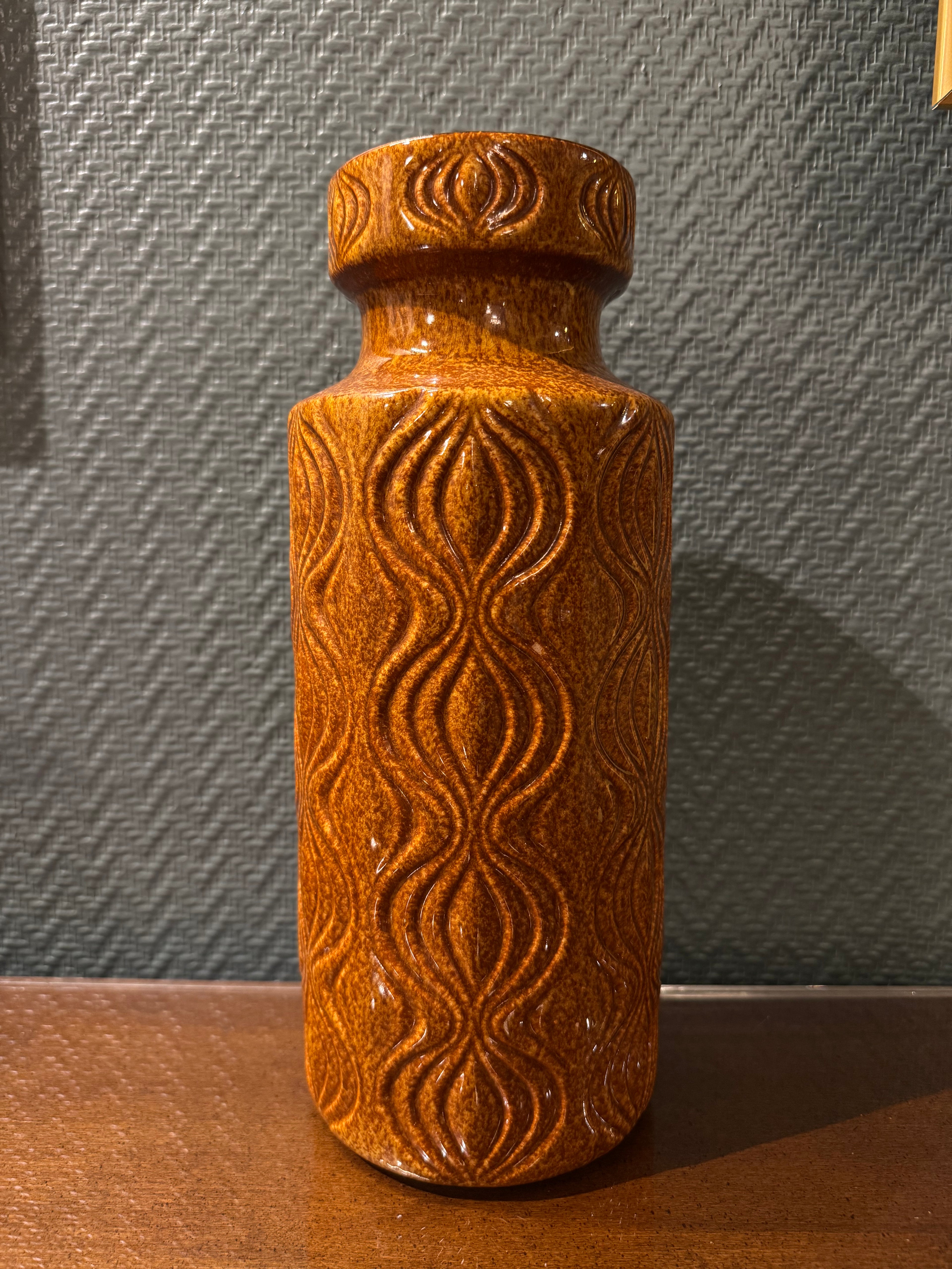 1970s West Germany Fat Lava Floor Vase