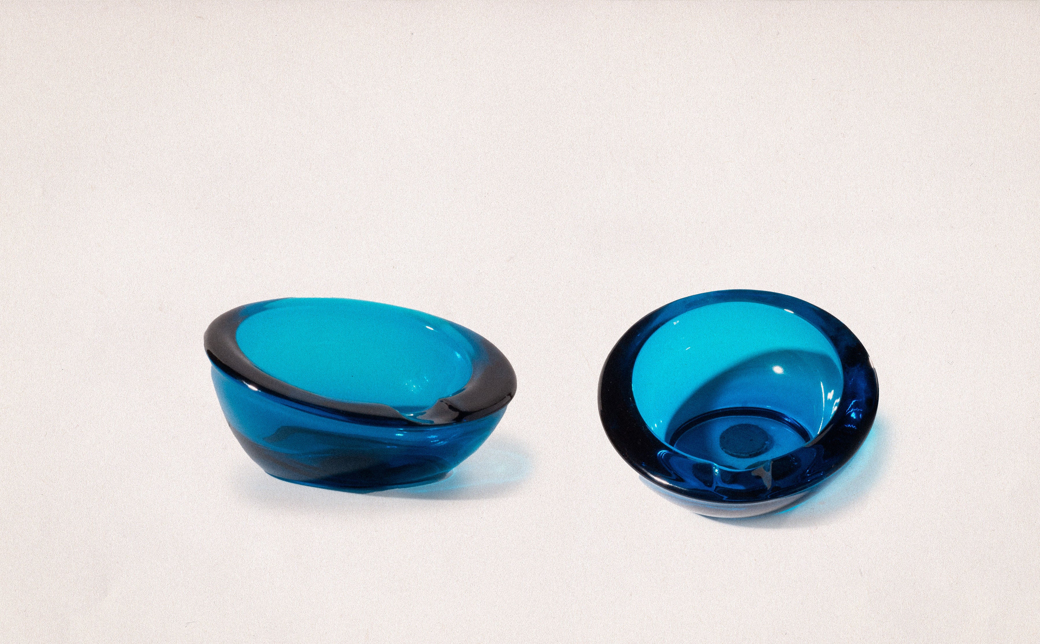 1960s Viking Art Glass Horseshoe Ashtray