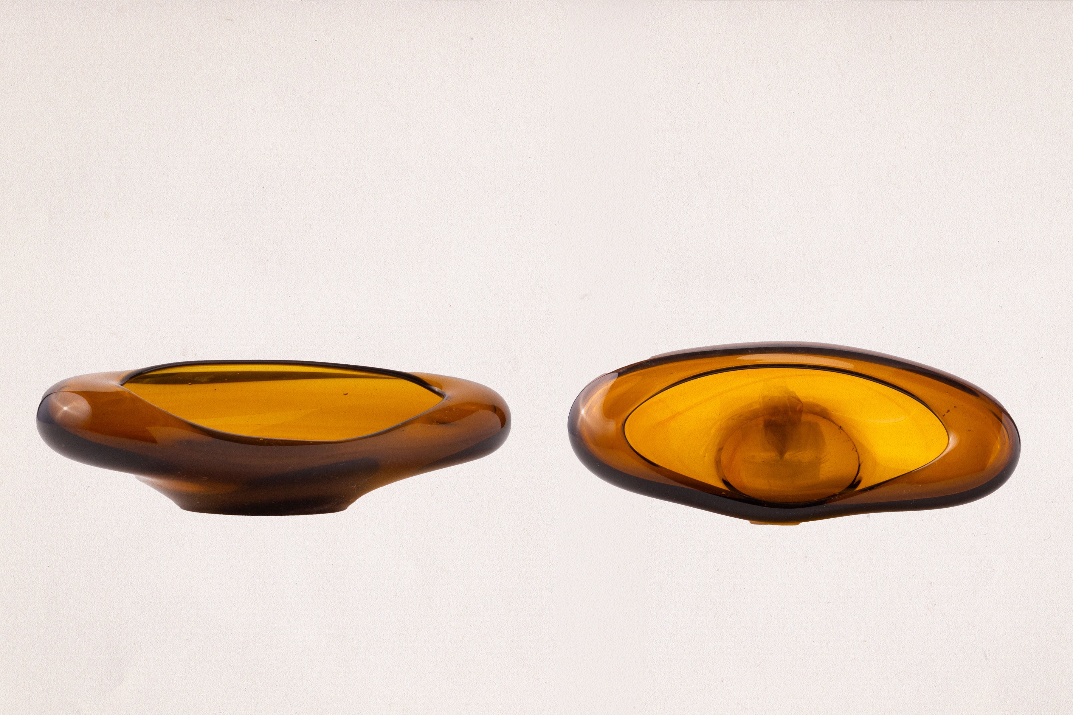 1960s Amber Murano-Style Ashtray/Trinket Dish