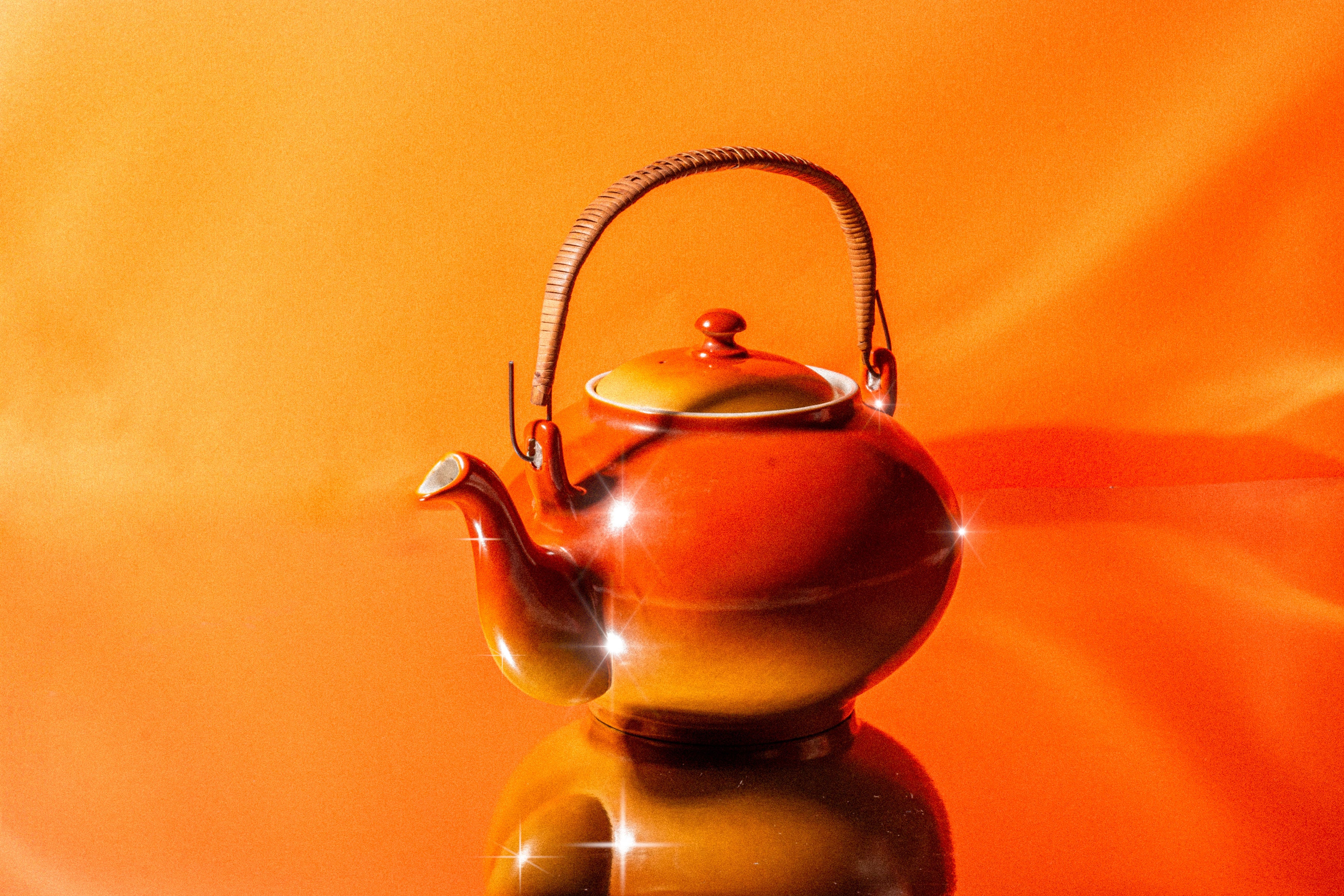 Mid-Century Japanese Bamboo Handle Teapot
