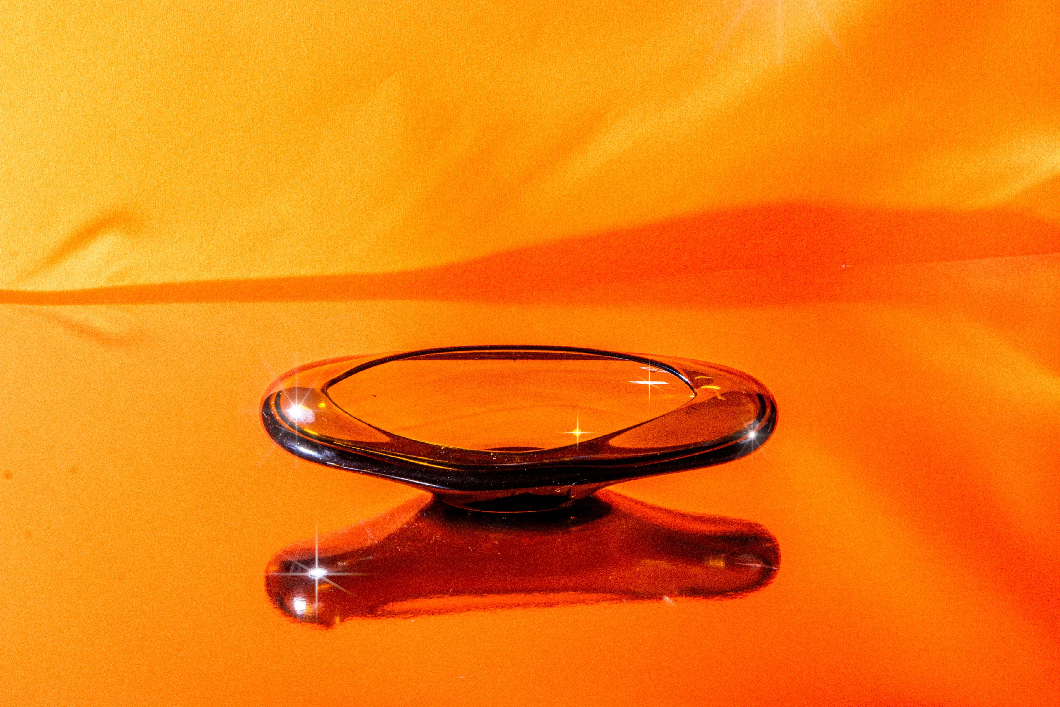 1960s Amber Murano-Style Ashtray/Trinket Dish