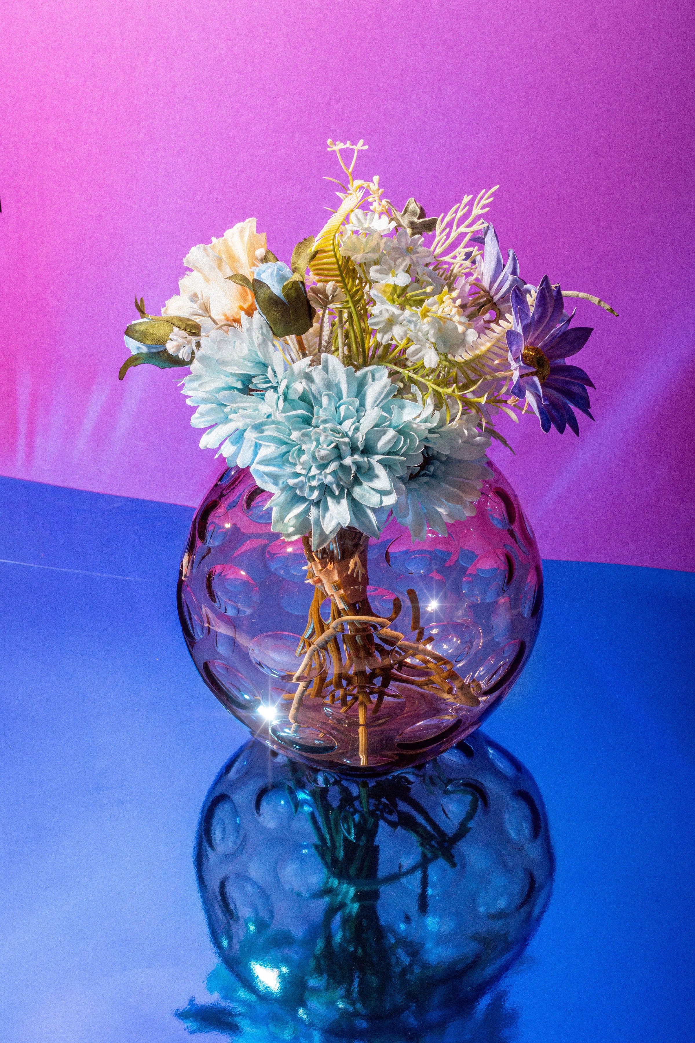 1970s Bubble Glass Vase