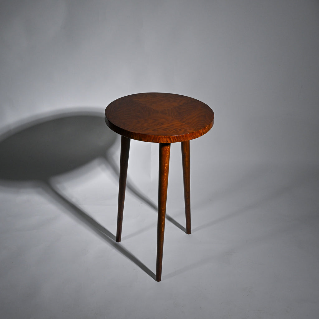 MCM Round Walnut Side Table