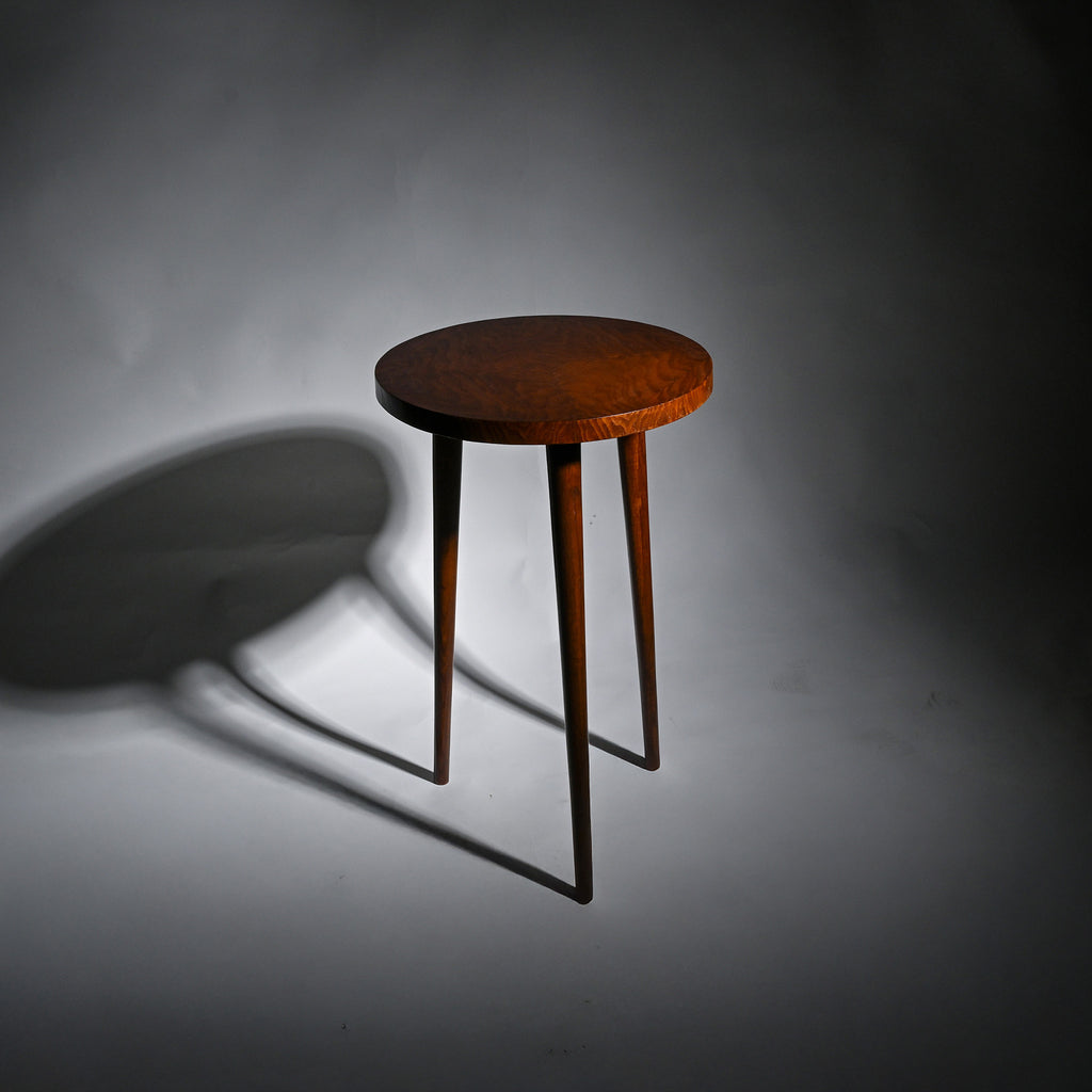 MCM Round Walnut Side Table