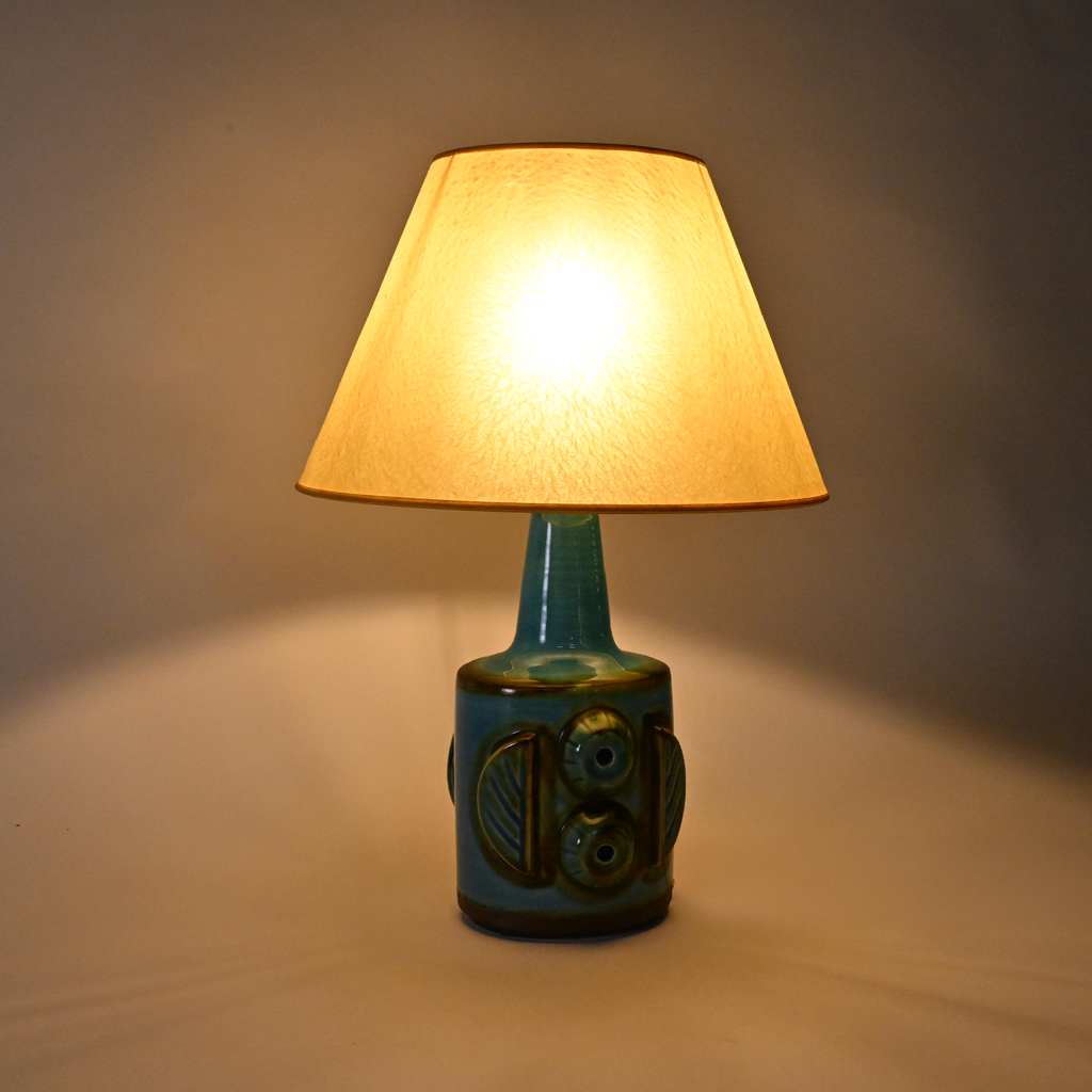 1960s–70s Søholm Turquoise Stoneware Table Lamps by Einar Johansen