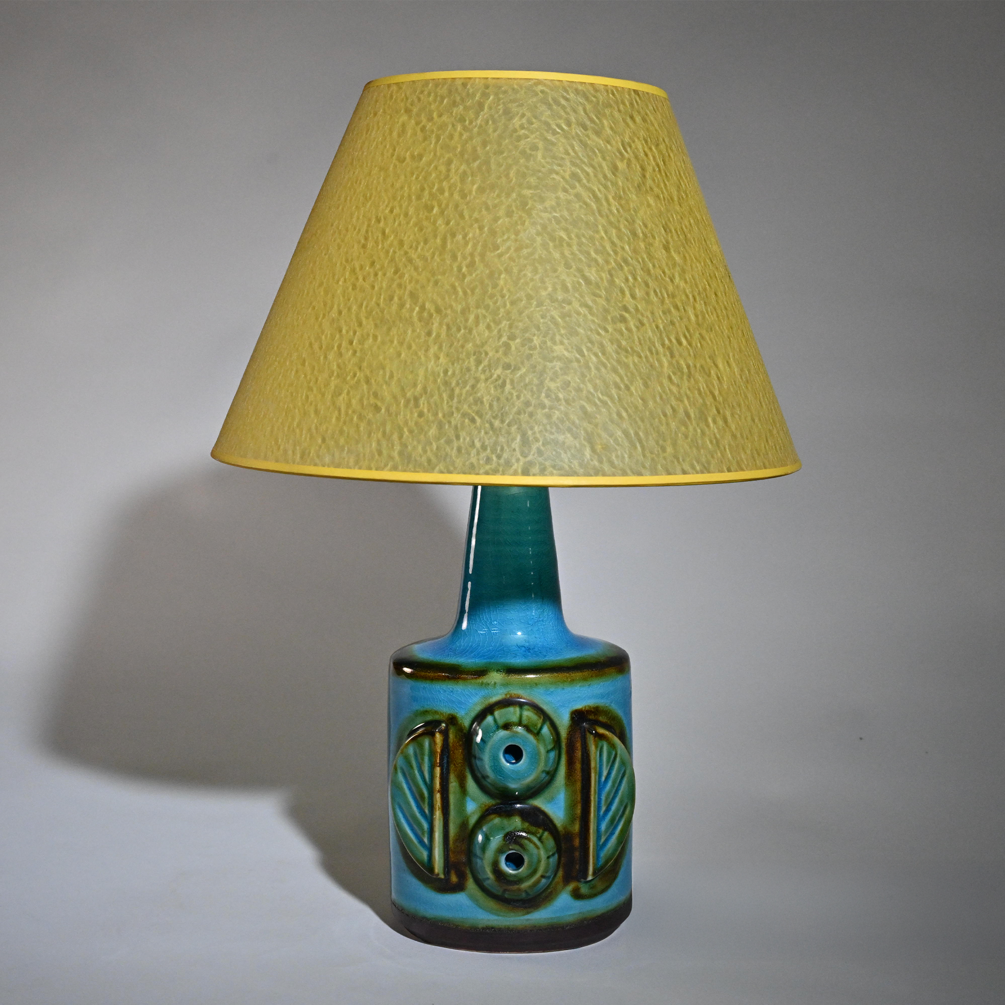 1960s–70s Søholm Turquoise Stoneware Table Lamps by Einar Johansen