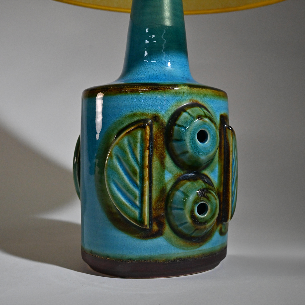 1960s–70s Søholm Turquoise Stoneware Table Lamps by Einar Johansen
