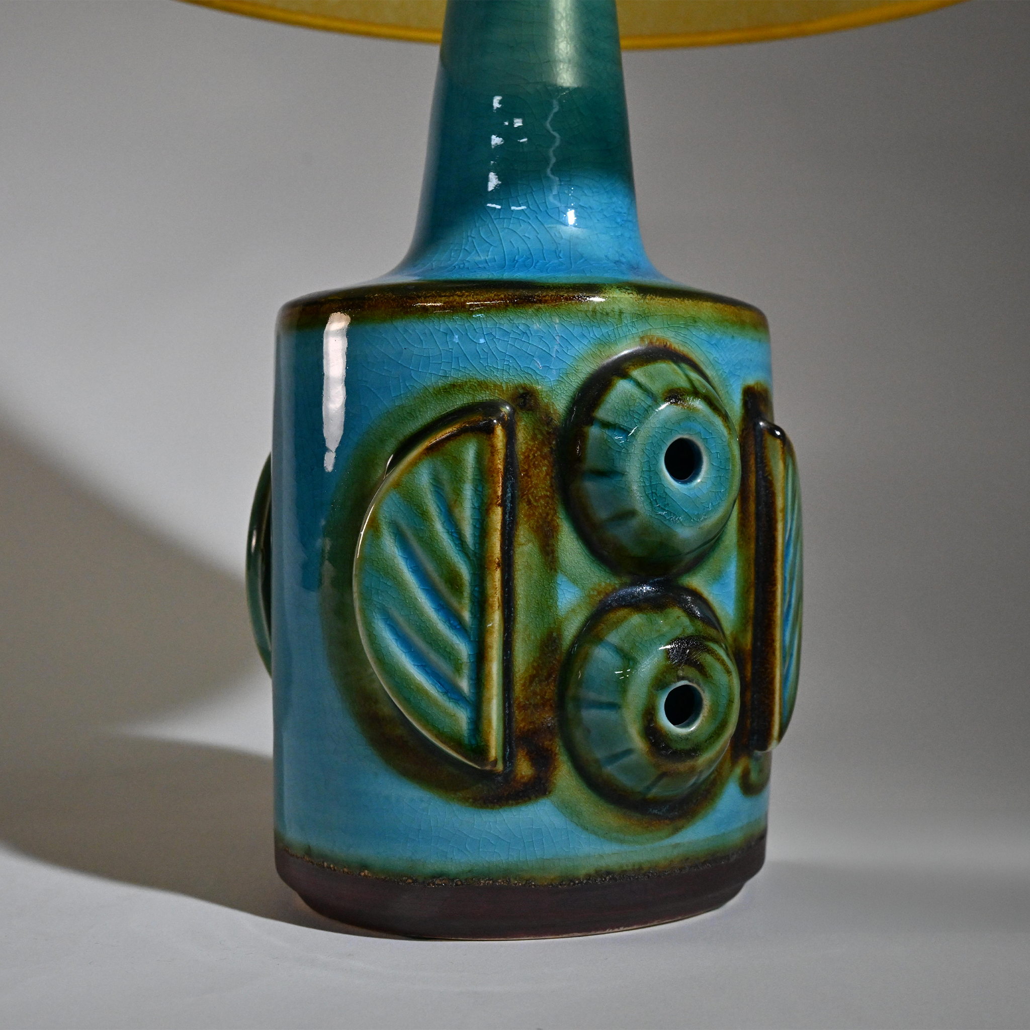 1960s–70s Søholm Turquoise Stoneware Table Lamps by Einar Johansen