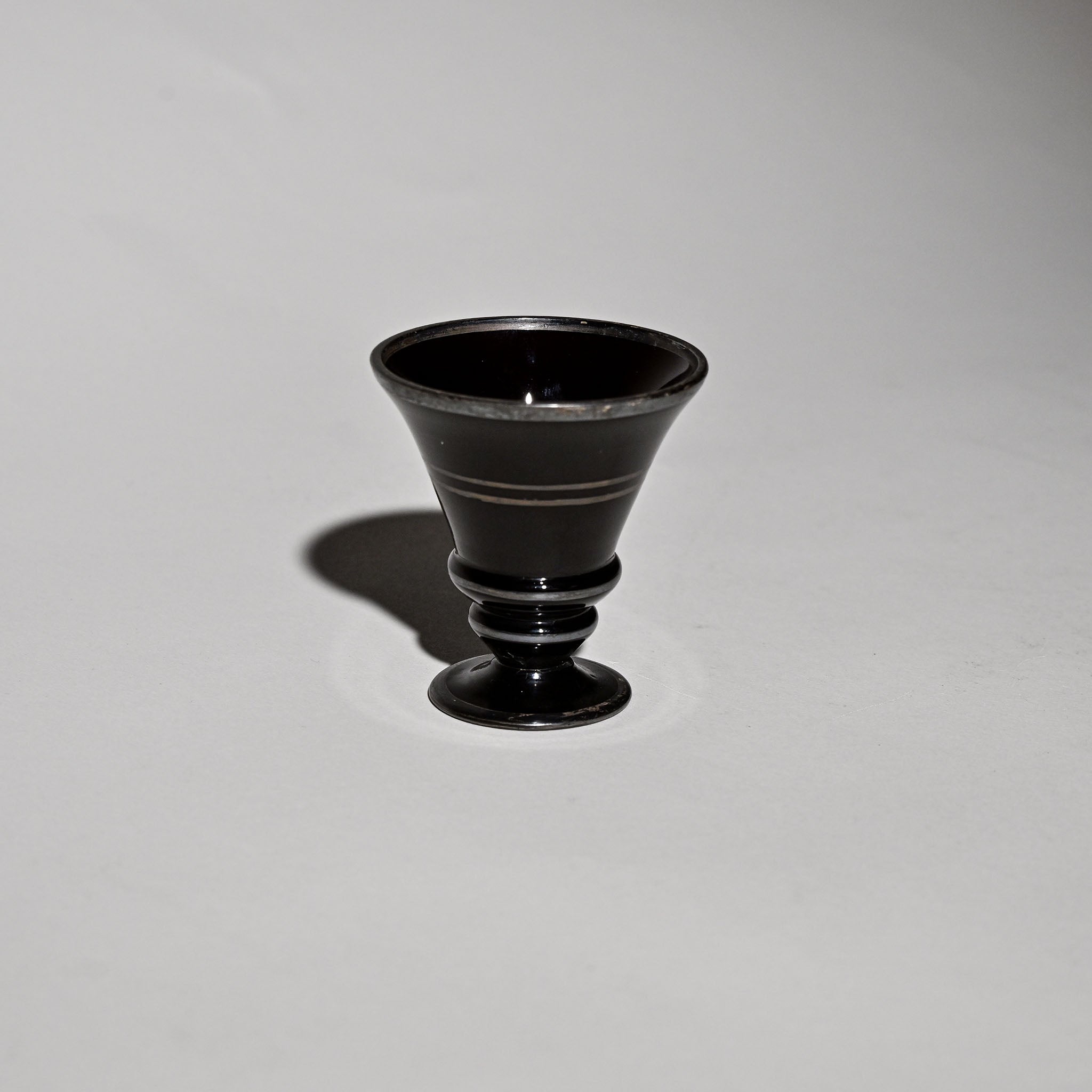 Ultra-Rare Black Enamel Glass Bottle & Cup Set – 6 Pieces