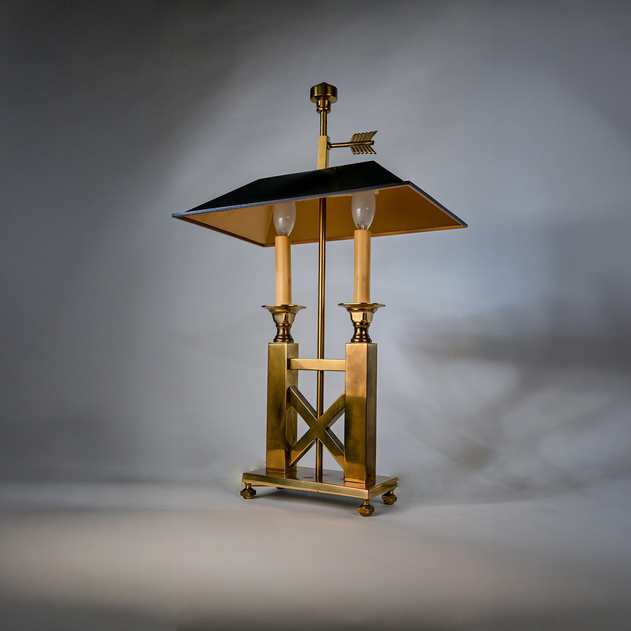 Mid-Century Brass Bouillotte Lamps