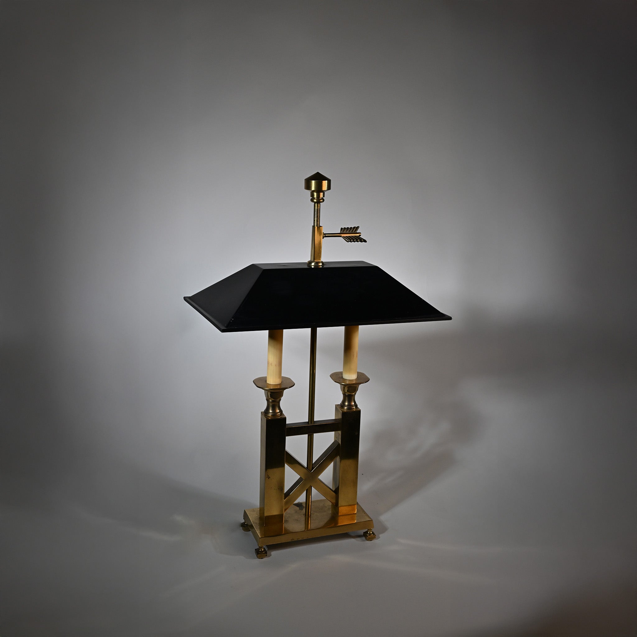 Mid-Century Brass Bouillotte Lamps