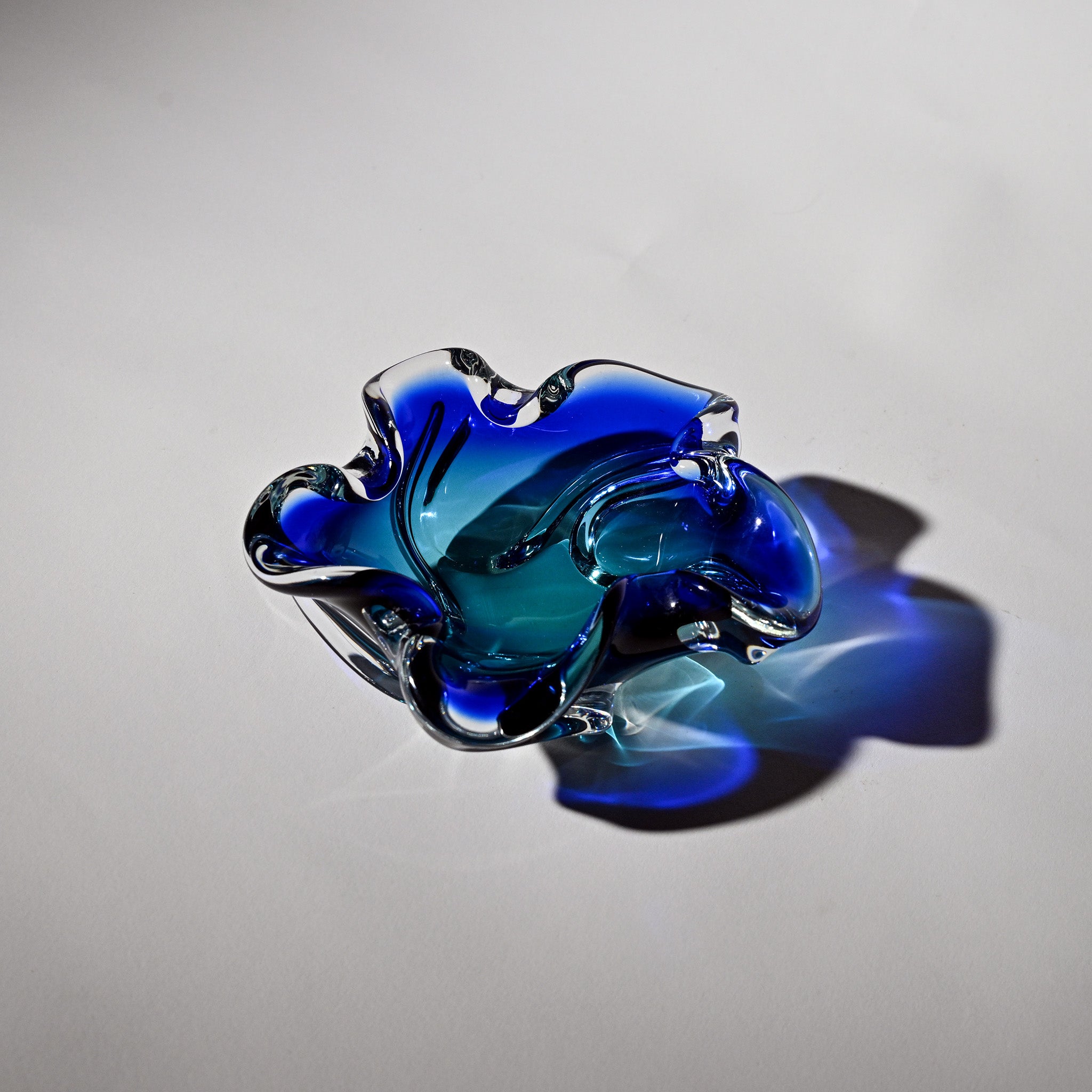 Chribska Cobalt Blue Organic Glass Bowl