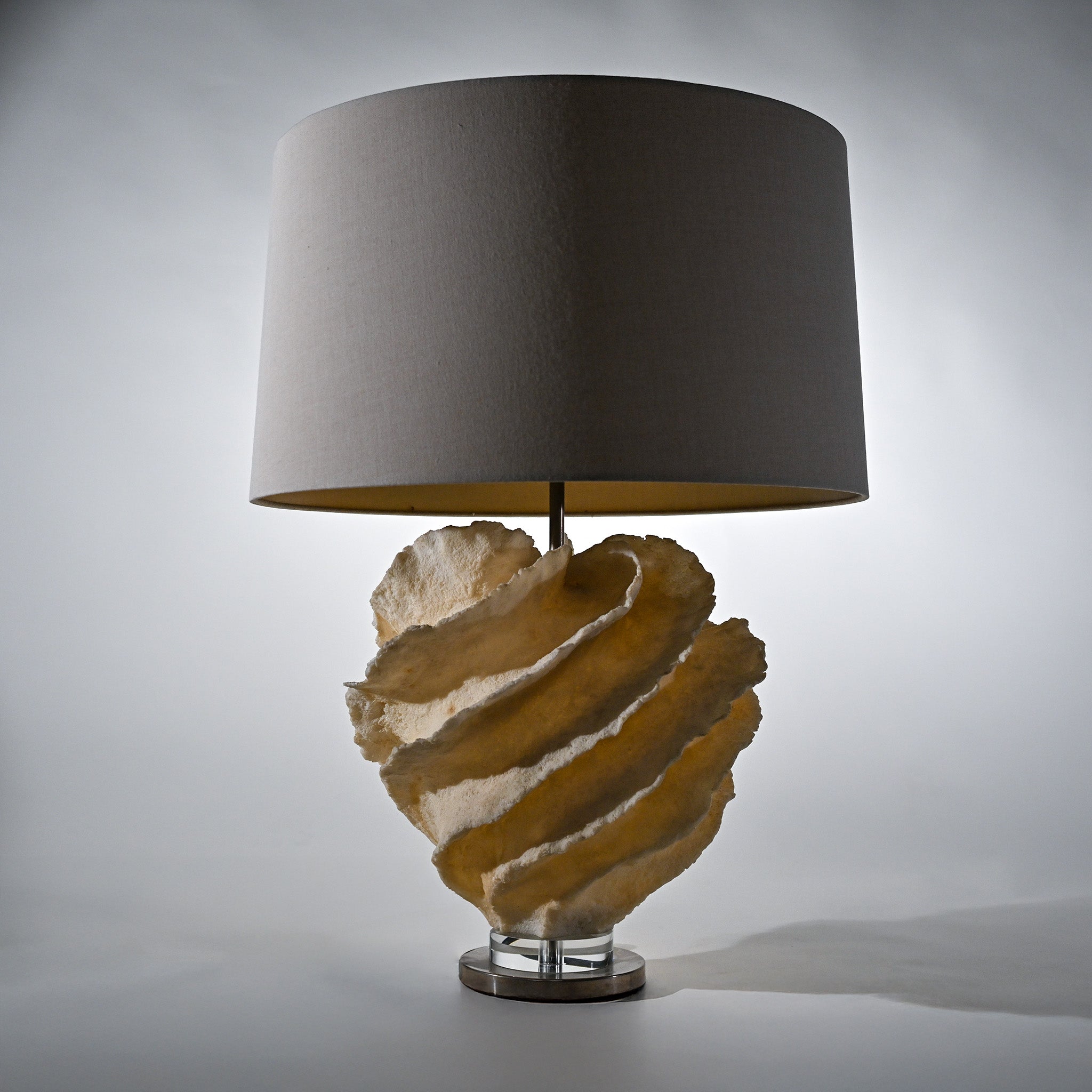 Sculptural Off-White Coral-Form Table Lamp