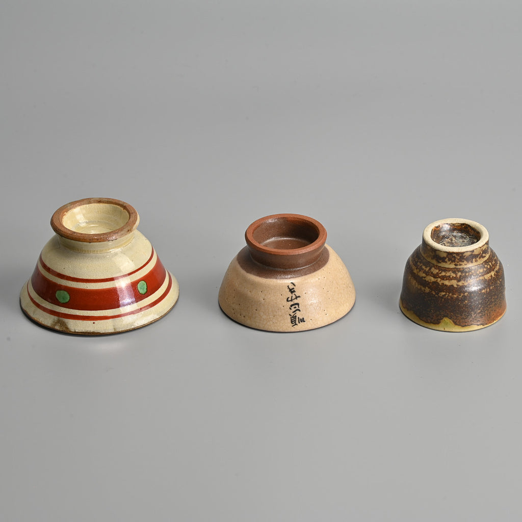 Japanese Glazed Stoneware Tea & Sake Set — Teapot, Sake Pot & Cups, 20th Century (7 Pieces)