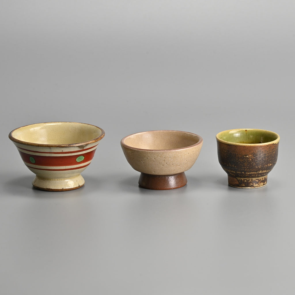 Japanese Glazed Stoneware Tea & Sake Set — Teapot, Sake Pot & Cups, 20th Century (7 Pieces)