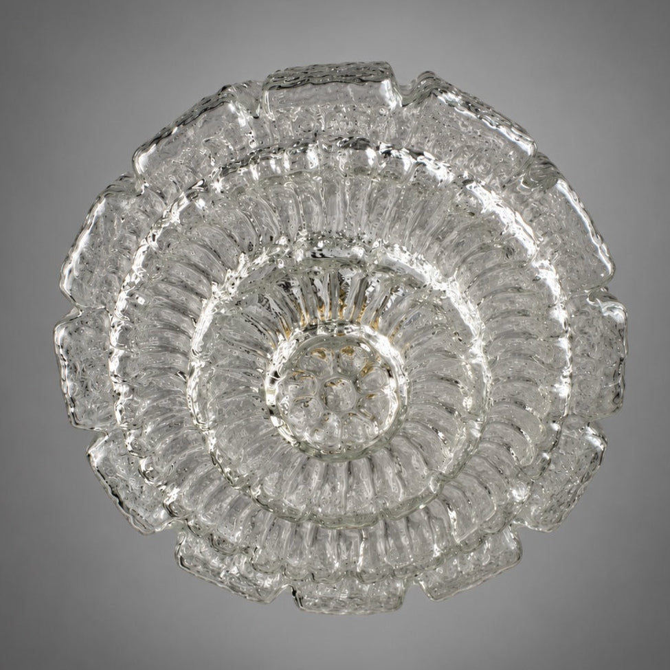 Glashütte Limburg ice glass pendant lamp, view from below