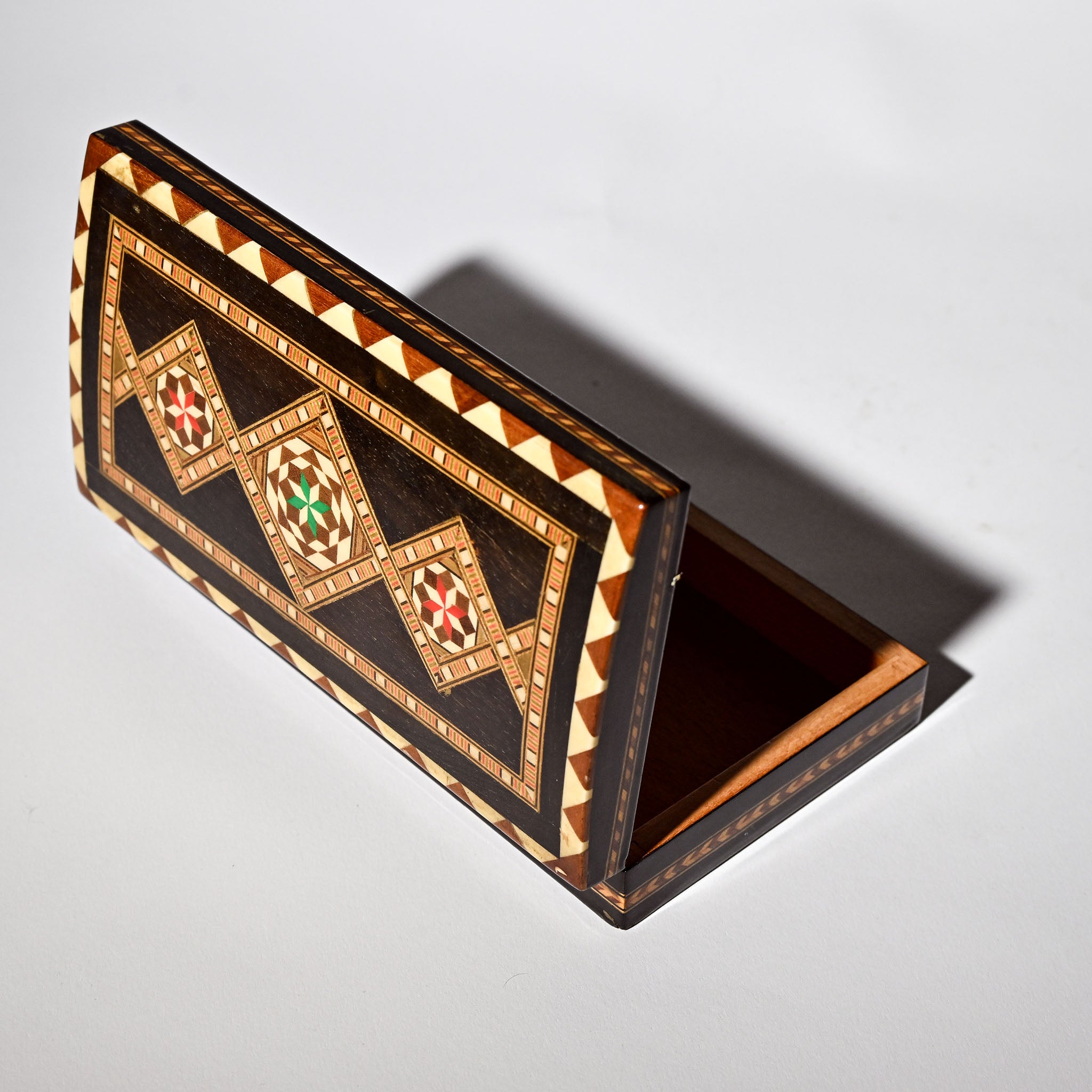 Vintage Middle Eastern Moorish Marquetry Box with Match Holder – Circa 1950s Granada
