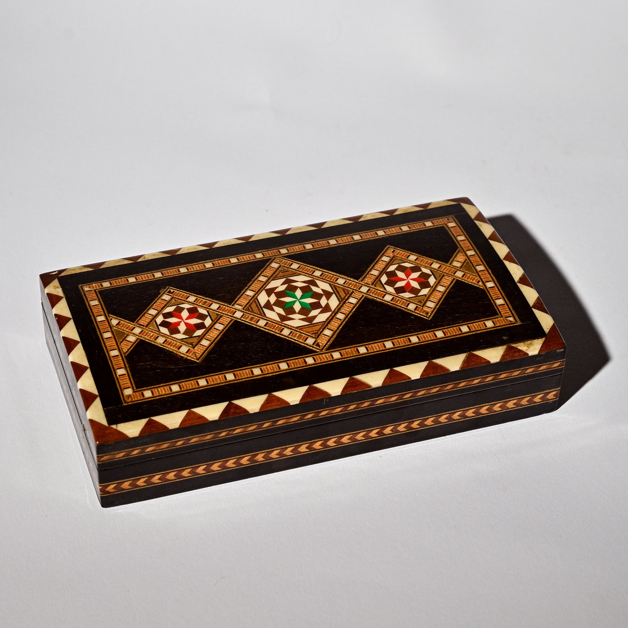 Vintage Middle Eastern Moorish Marquetry Box with Match Holder – Circa 1950s Granada
