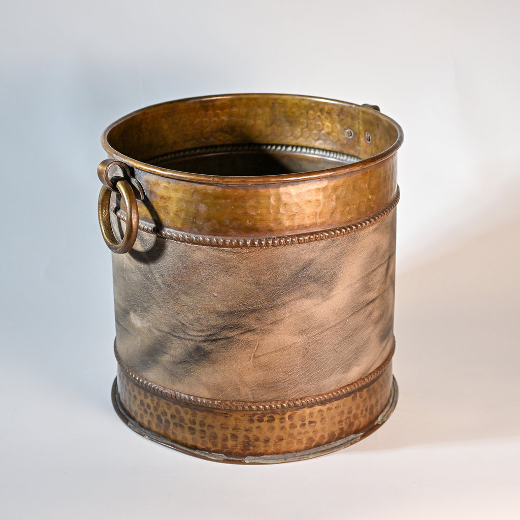 Hammered Brass & Copper Bucket