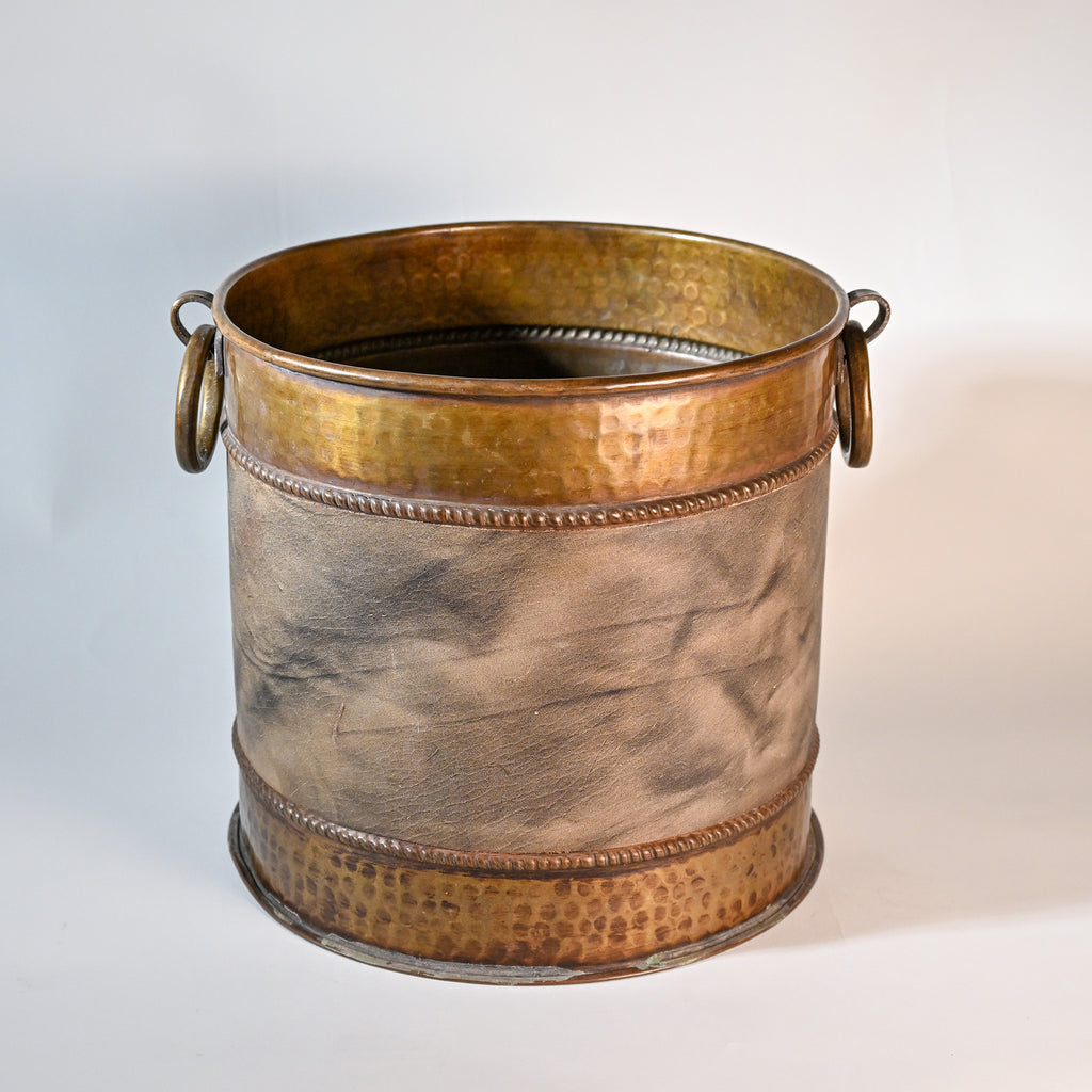 Hammered Brass & Copper Bucket