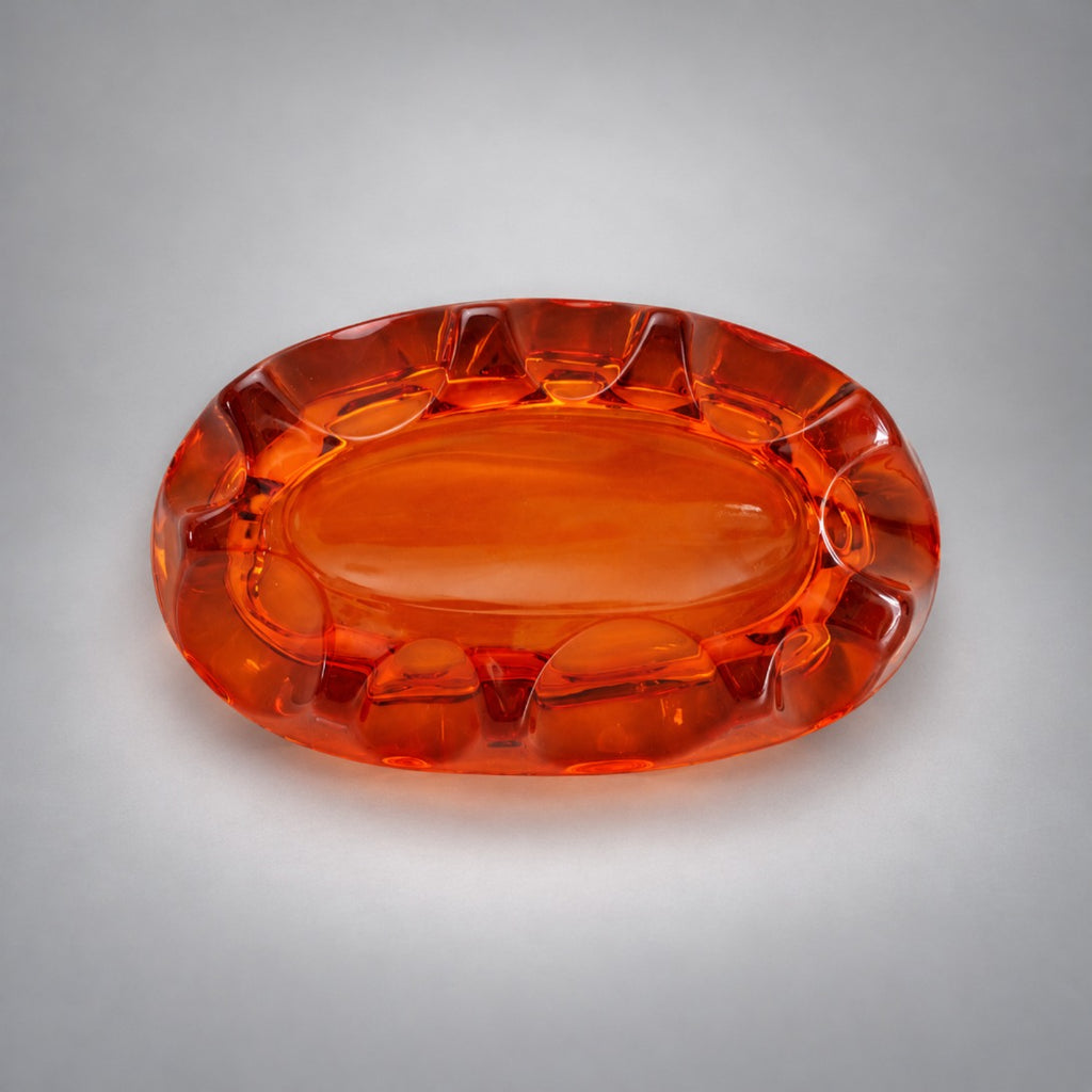 Viking Glass Persimmon cigar ashtray, top view