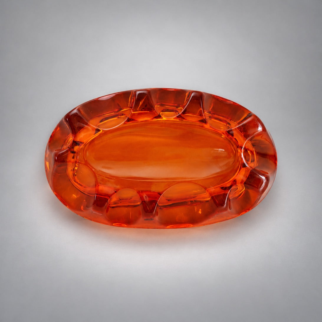 Viking Glass Persimmon cigar ashtray, top view